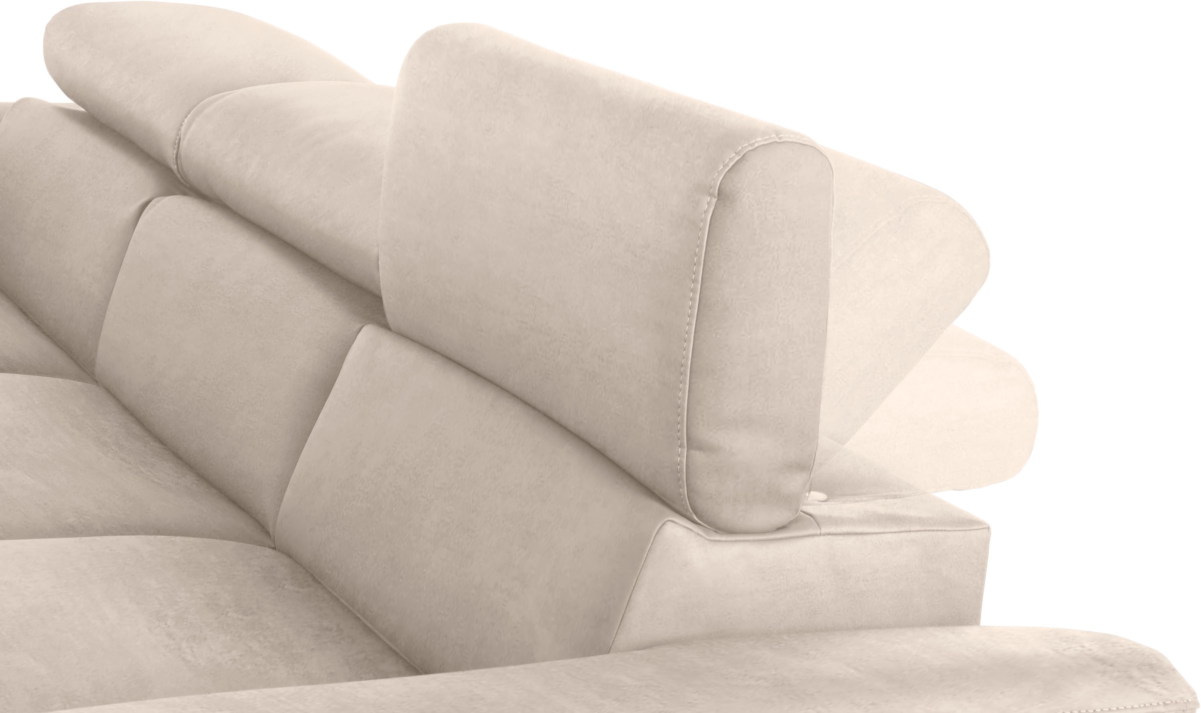 COTTA Ecksofa Komaris, Ecksofa, wahlweise mit RGB-LED-Beleuchtung und Bettfunktion/Bettkasten