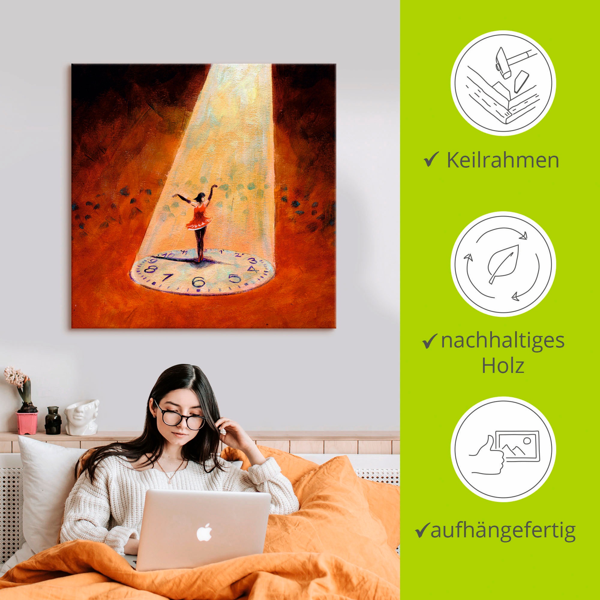 Artland Wandbild »Im Jetzt sein« Frau 1 Stk. tlg. als Leinwandbild, Poster in verschied. Größen