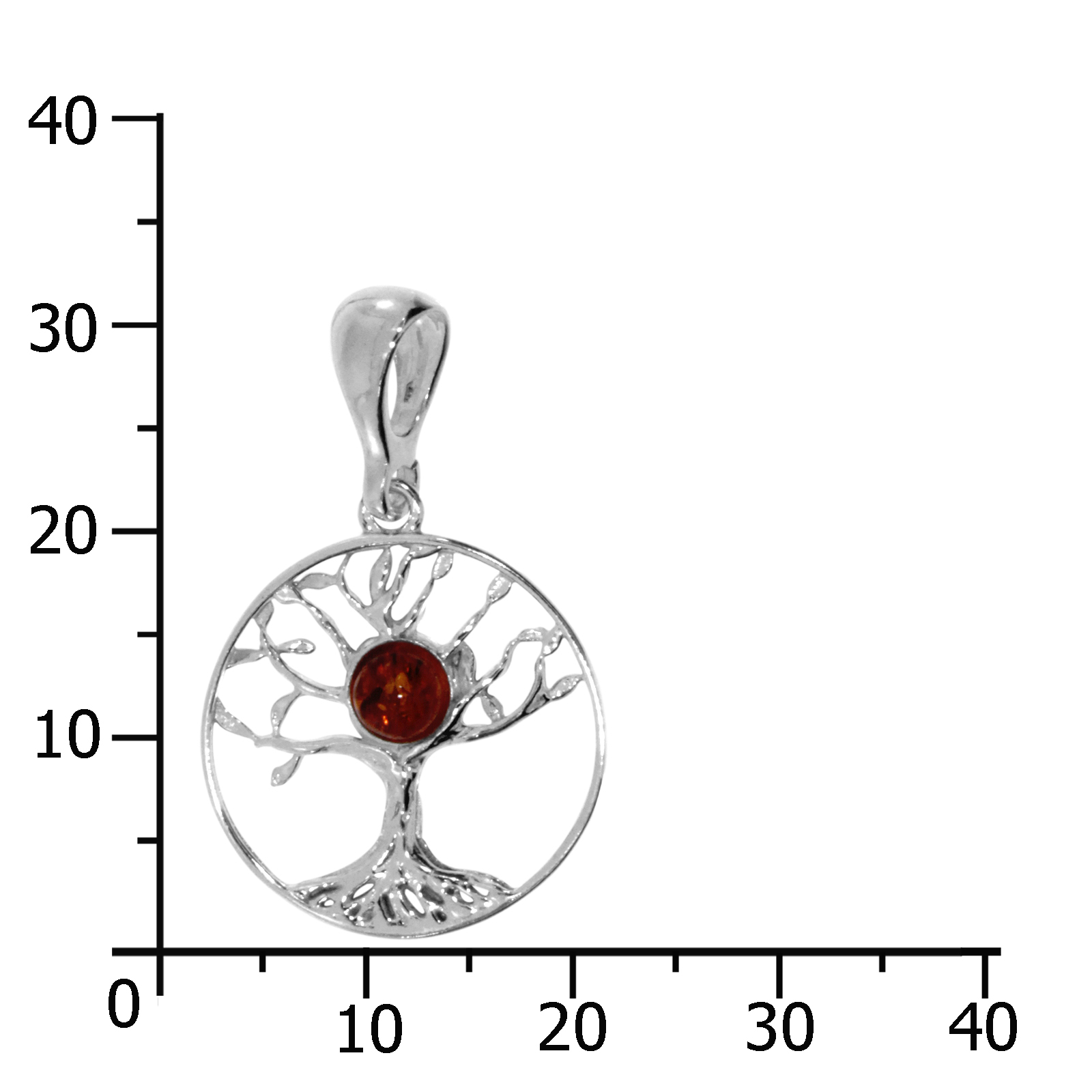OSTSEE-SCHMUCK Kettenanhänger »- Lebensbaum 20 mm - Silber 925/000 - Bernstein«