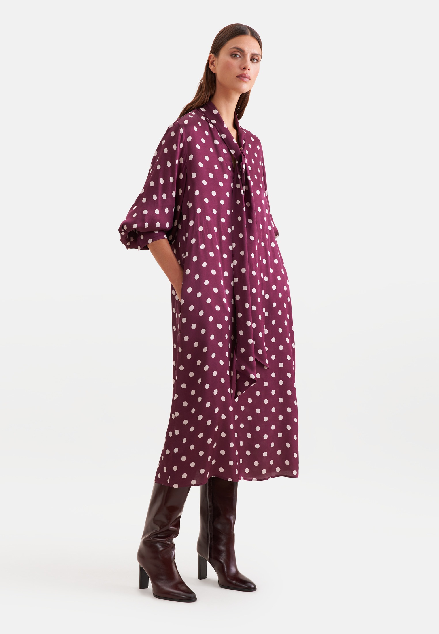 seidensticker Blusenkleid 1/1 Binderkragen Druck