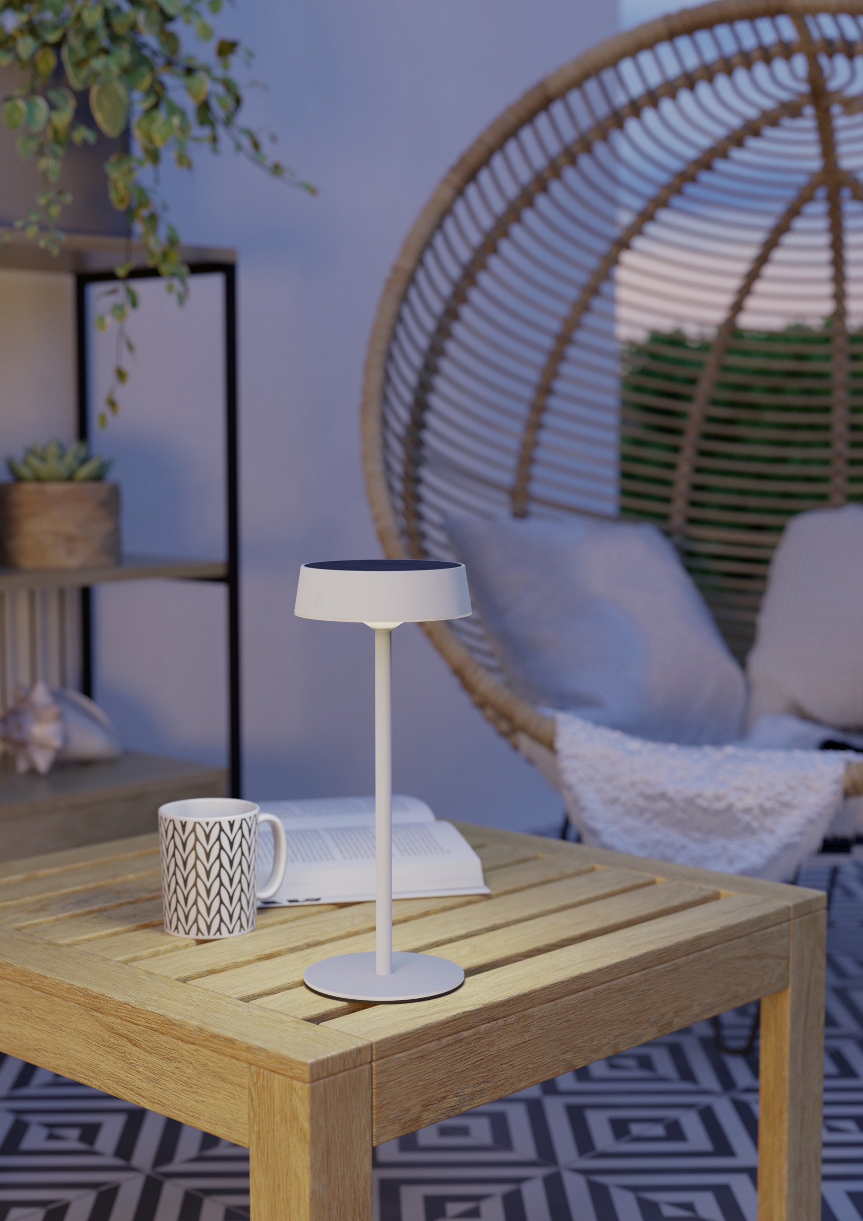 EGLO Tischleuchte »SIMERI Tischlampe - Stahl - SOLAR-LED - 3W - IP44« LED-Modul 1 Stk. Kaltweiß | Neutralweiß | Warmweiß Solarleuchte, Außentischleuchte, Akku, Leselampe, H31 x Ø13 cm