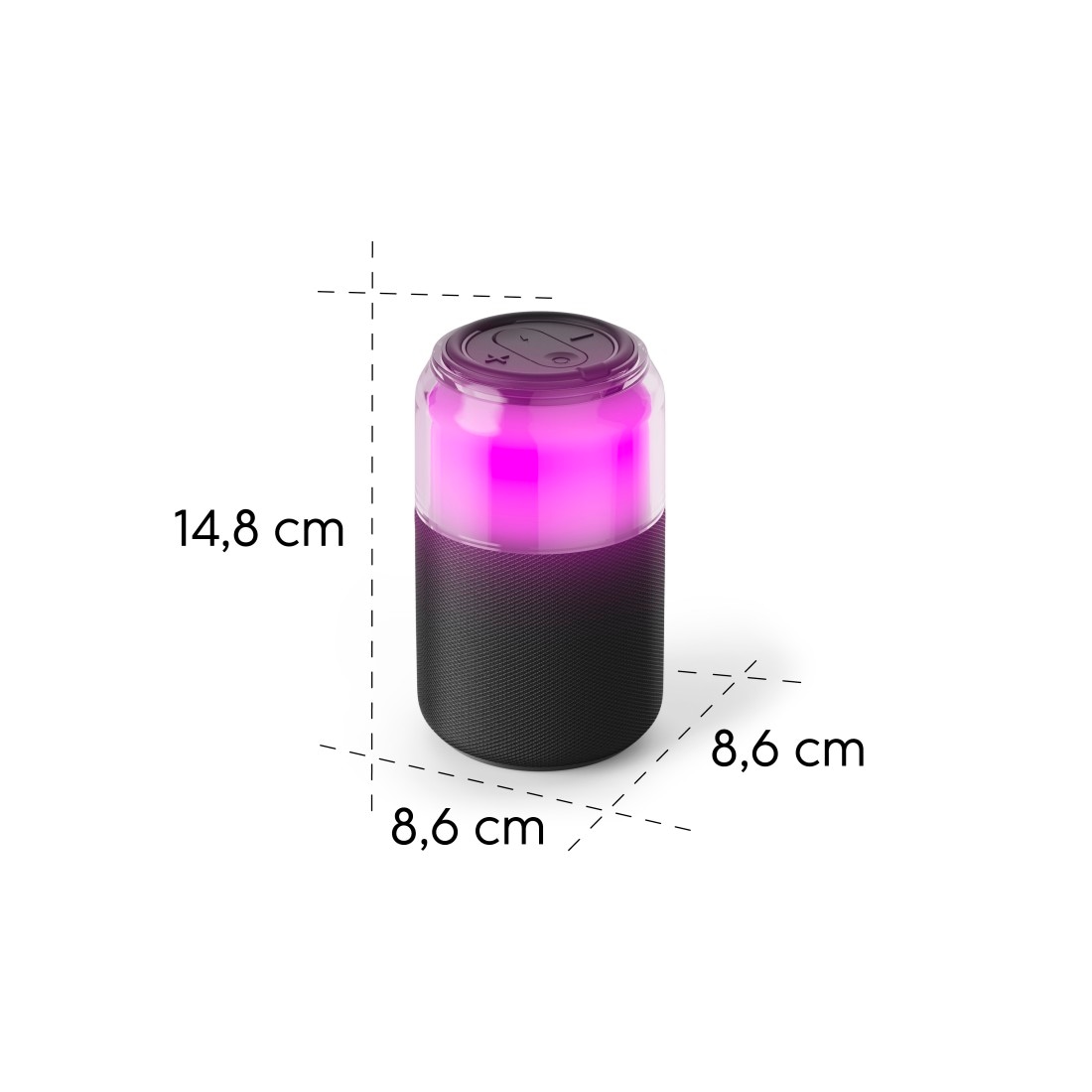 Hama Bluetooth-Lautsprecher »Bluetooth-Lautsprecher mit LED-Licht und True Wireless« (Bluetooth Beleuchtungseffekte 5 W) LED-Lichtmodi, True Wireless Stereo, USB-A, Akku, Hängeschlaufe