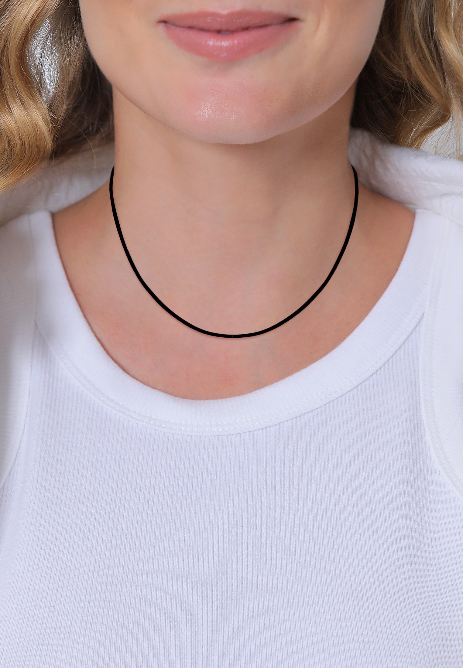 Nenalina Kette ohne Anhänger »Halskette Kautschuk-Kette Basic Kombinierbar 925 Silber«