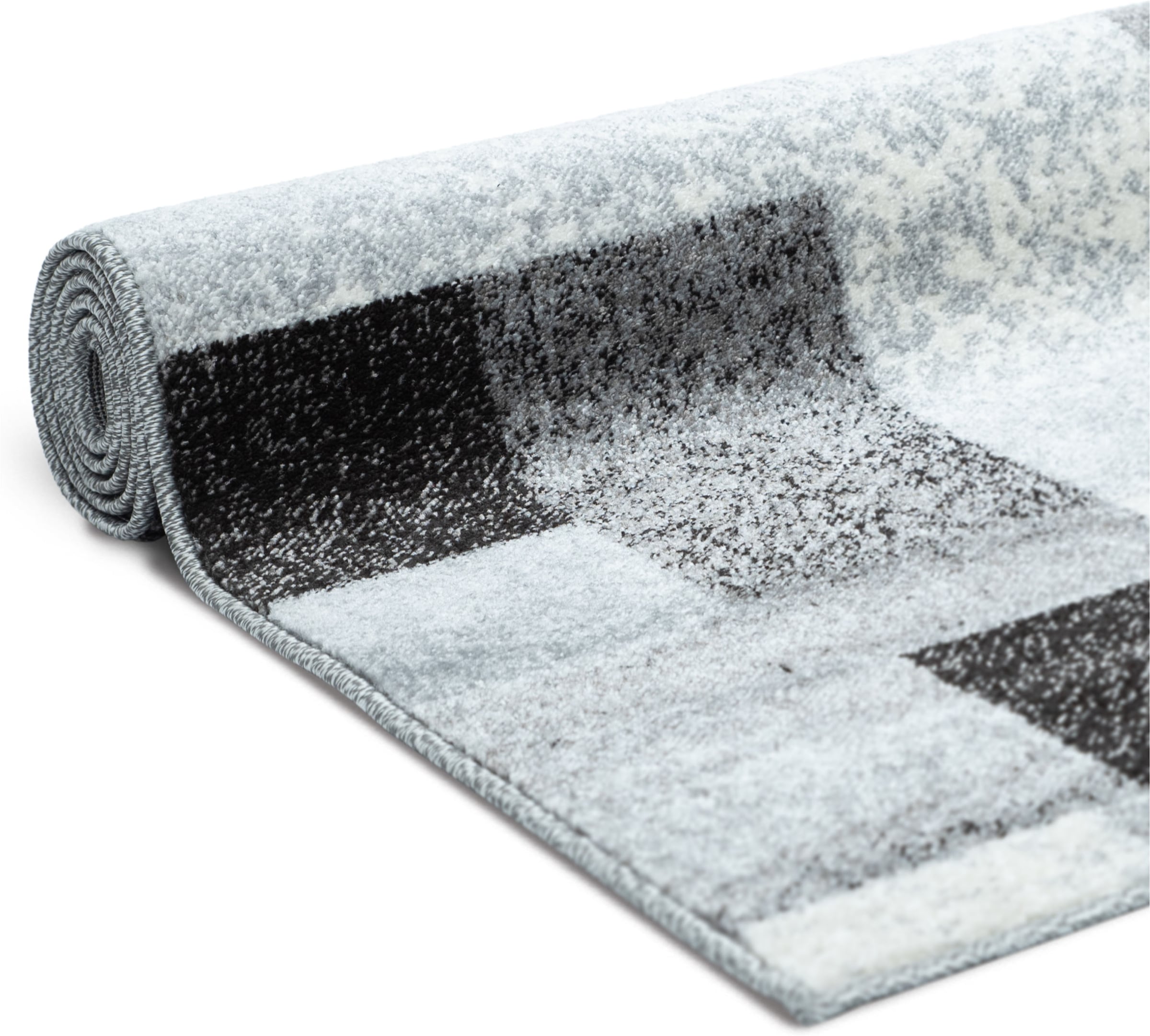OTTO home Teppich »Corine« rechteckig 9 mm Höhe mit besonders weichem Flor, Kurzflor, modernes Karo-Design,