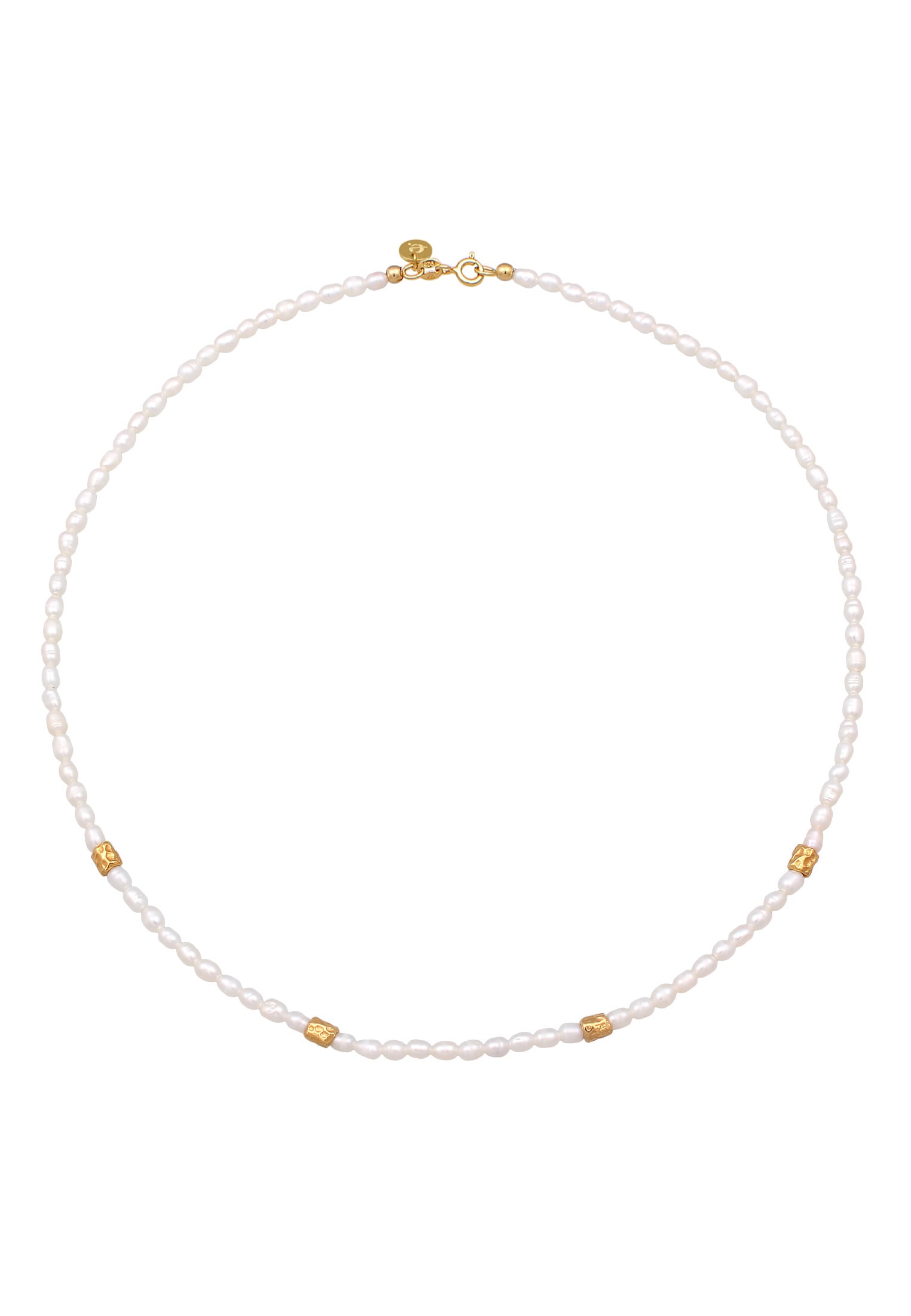 Elli Premium Silberkette »Halskette Süßwasserperlen Beads Nuggets 925 Silber«