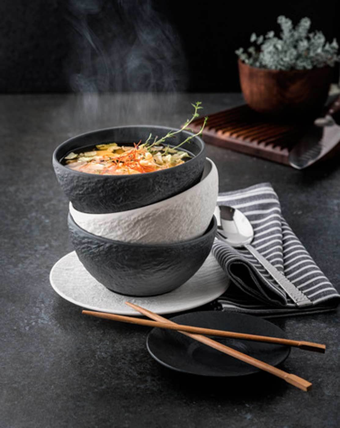 Villeroy & Boch Schale »Bol Manufacture Rock Ø 14,0 cm 4er Set schwarz«