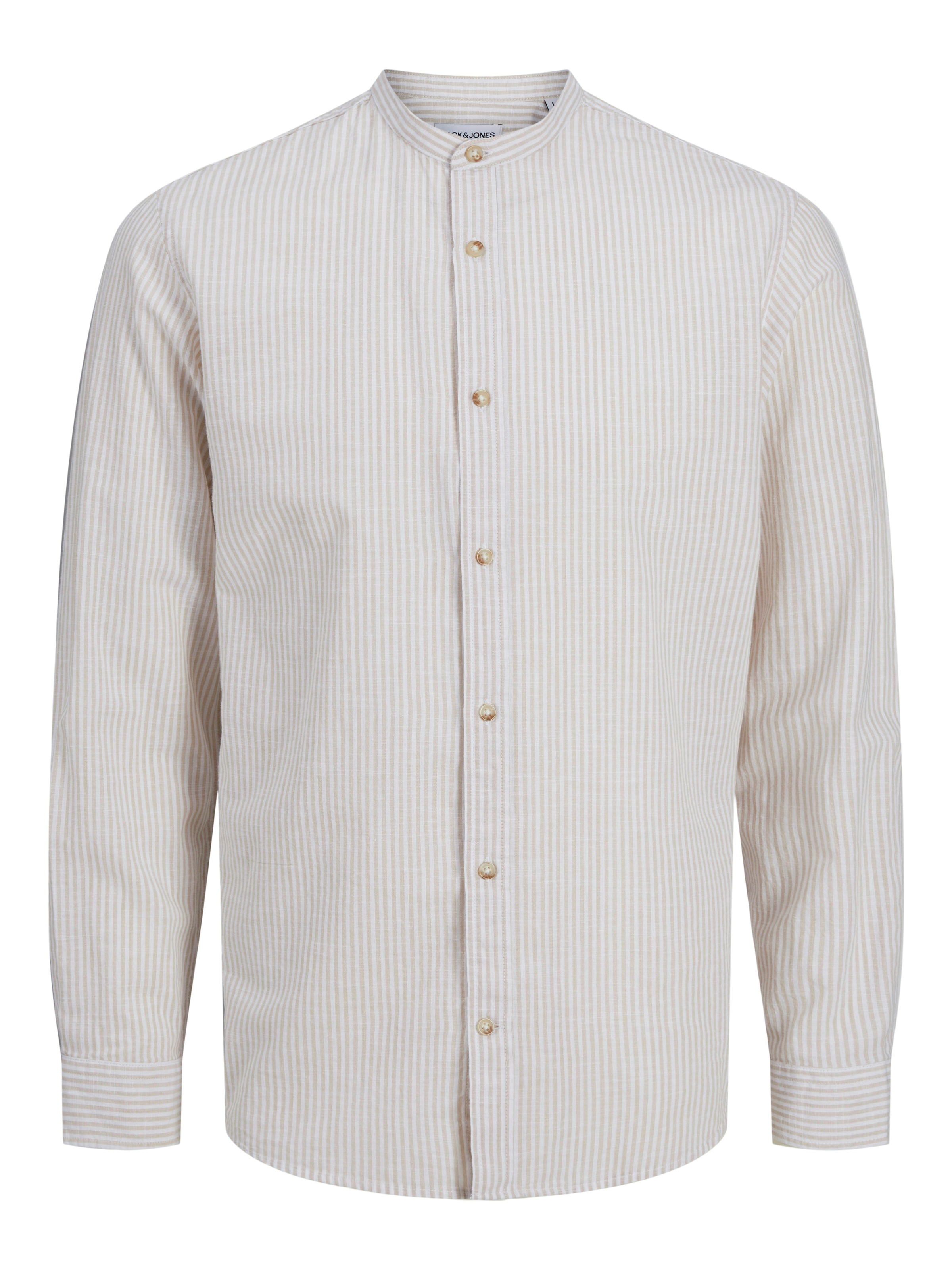 Jack & Jones Langarmhemd »JJESUMMER BAND SHIRT LS SN«, mit Bandkragen