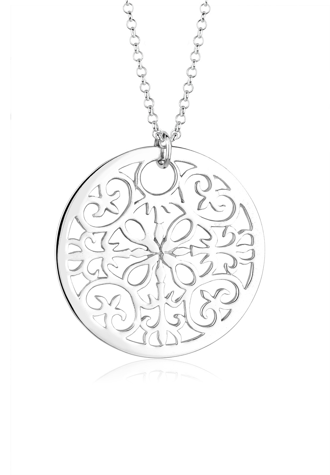 Elli Lange Kette »Halskette Ornament Symbol Anhänger Rund 925 Silber«