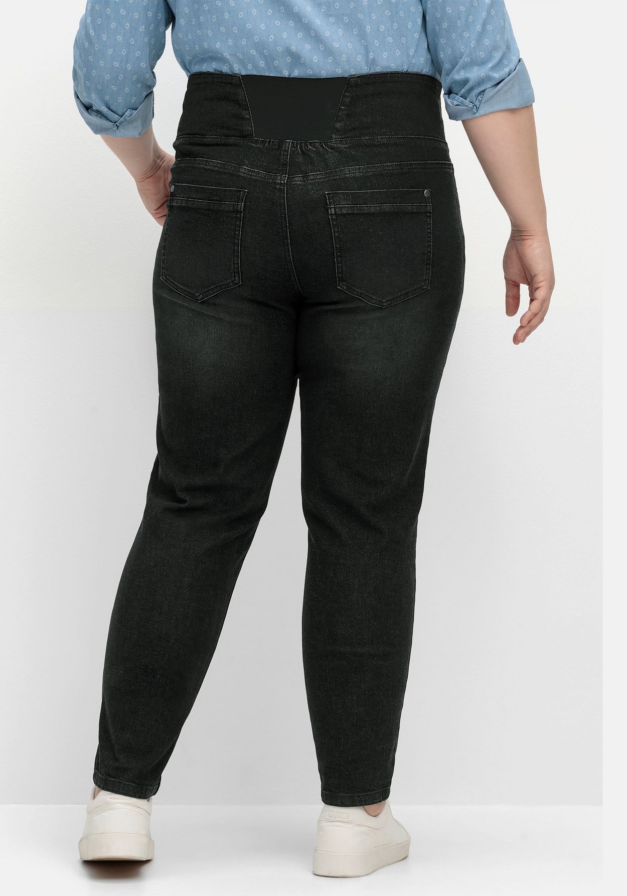 Sheego Stretch-Jeans »Schmale Jeans mit breitem High-Waist-Bund«