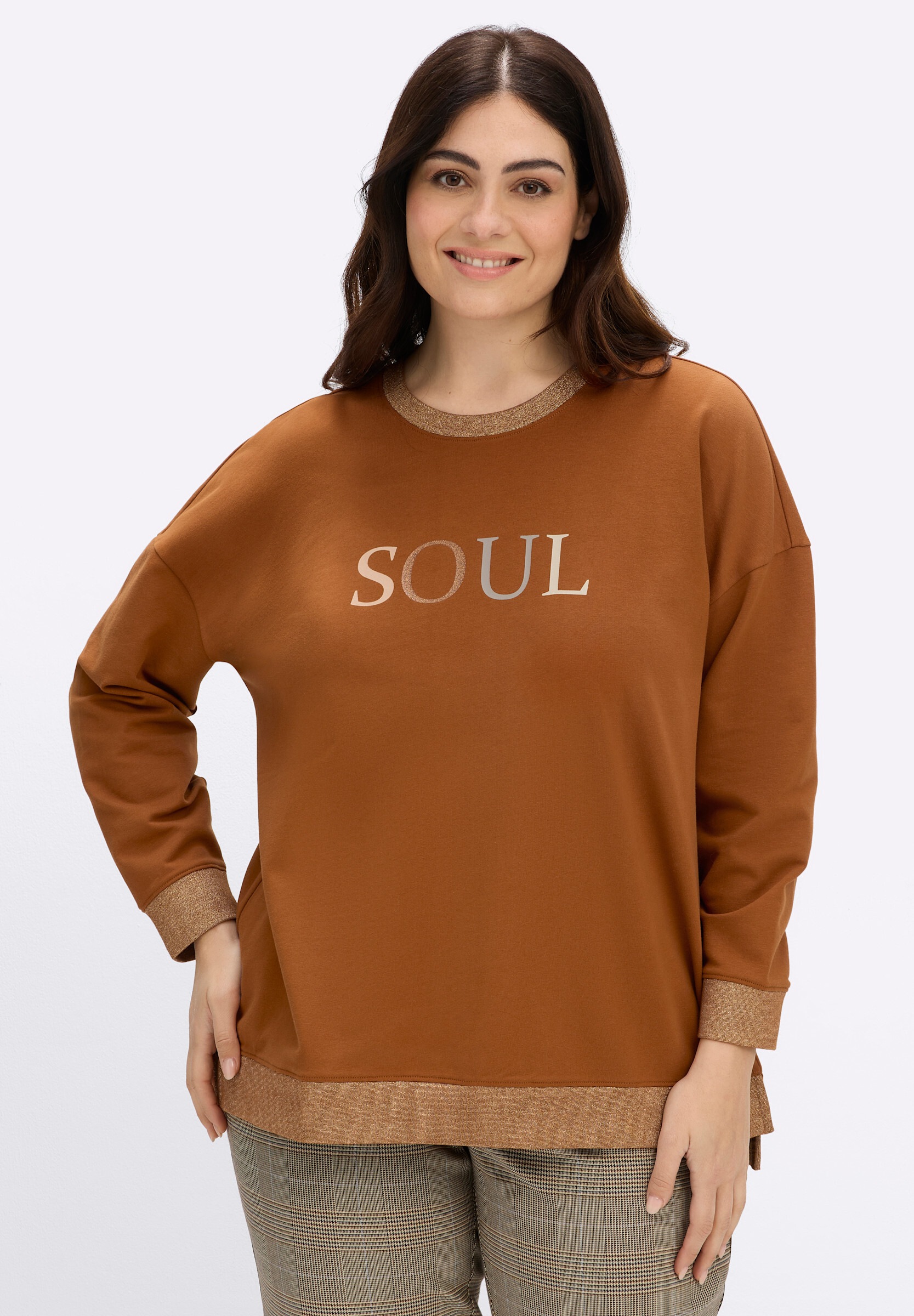 Sheego Sweatshirt »Sweatshirt Sweatshirt mit Glitzer-Details«
