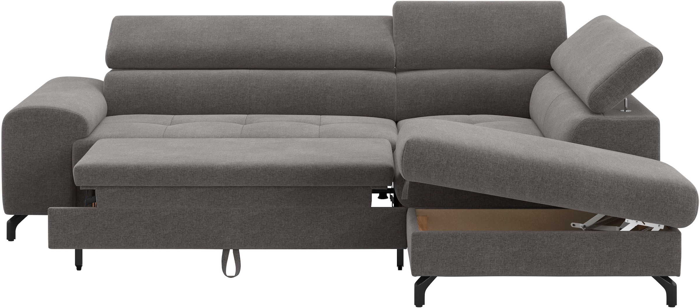 COTTA Ecksofa »Aura L-Form, B: 260 cm« mit Bettfunktion, Bettkasten & Kopfteilverstellung