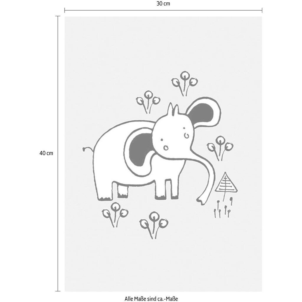 Komar Poster »Scribble Elephant«, Tiere, (1 St.)