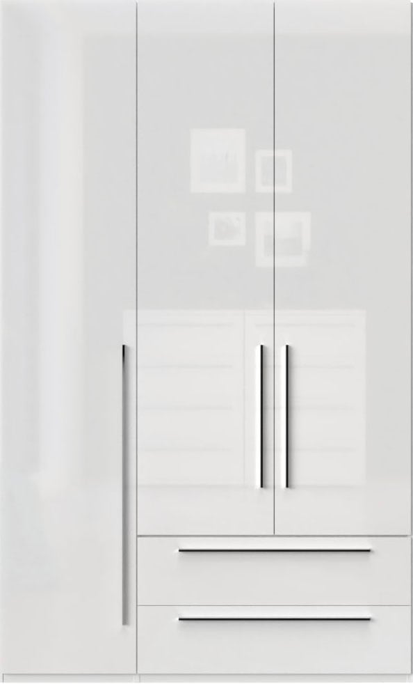 PLACES OF STYLE Kleiderschrank »Piano, UV lackiert, hochglänzend in beige oder weiß, FSC-zertifiziert« Made in Europe,  in vielen Breiten, Höhe 224cm, mit Soft-Close Funktion, 2 Schubladen