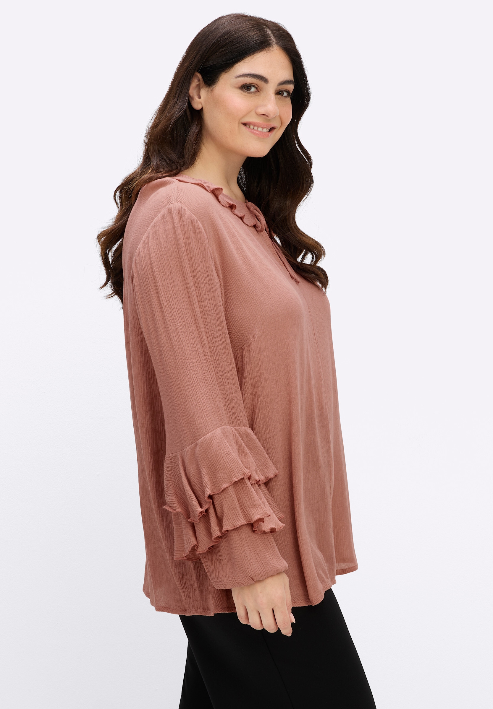 Sheego Longbluse »Tunika Tunika mit Volants«