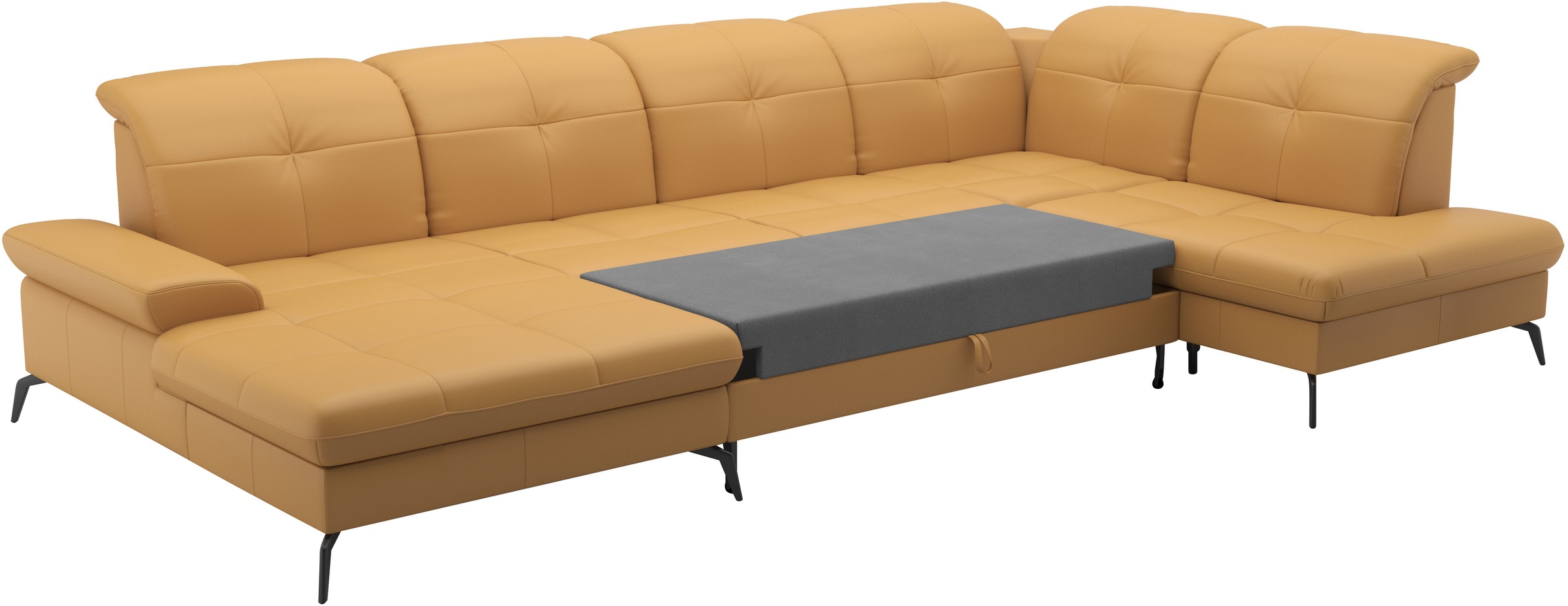 sit&more Wohnlandschaft »Amica, U-Form, inkl. Sitztiefenverstellung und Armteilverstellung«, wahlweise mit Kopfteilverstellung, Bettfunktion und Bettkasten