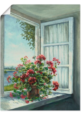 Artland Wandbild »Geranien am Fenster«, Blumen, (1 St.), in vielen Größen &... kaufen