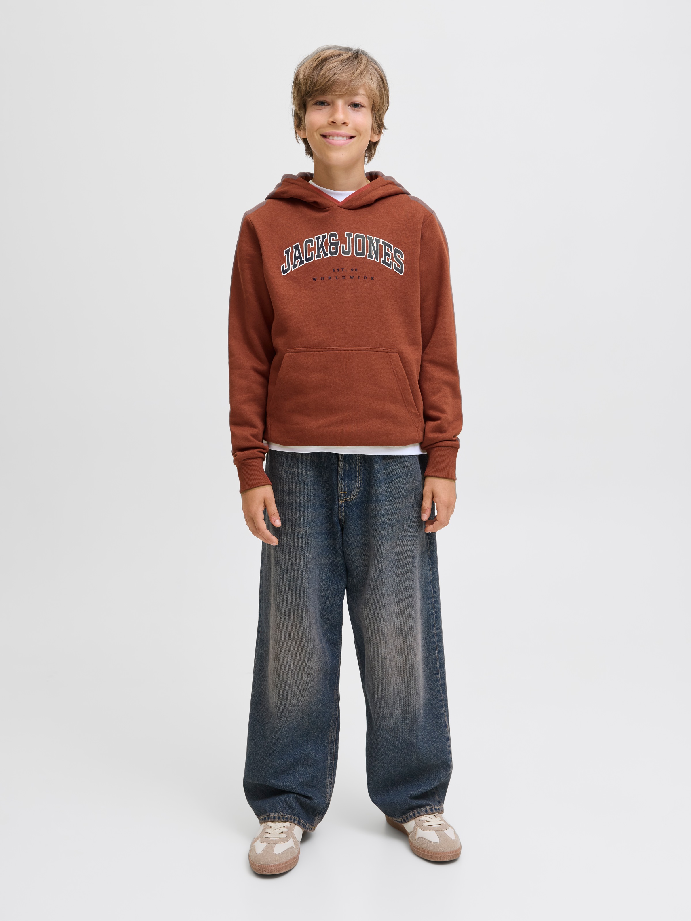 Jack & Jones Junior Kapuzensweatshirt »JJECALEB VARSITY SWEAT HOOD NOOS JNR«