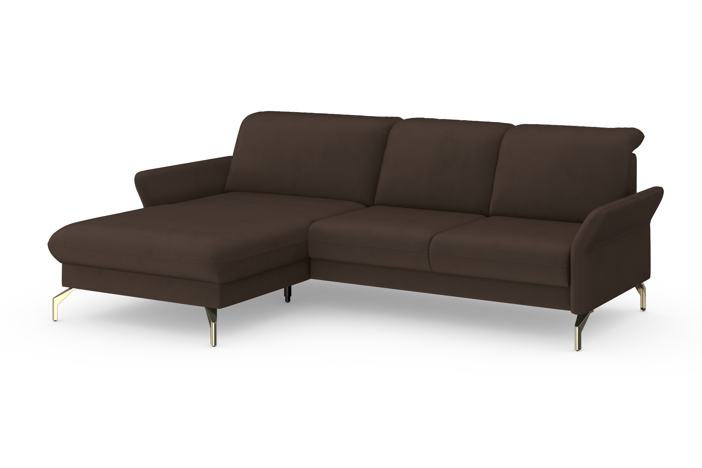 sit&more Ecksofa »Fashion L-Form« wahlweise mit Kopfteilverstellung, Vorziehsitz, motorisch, Nickelfüße