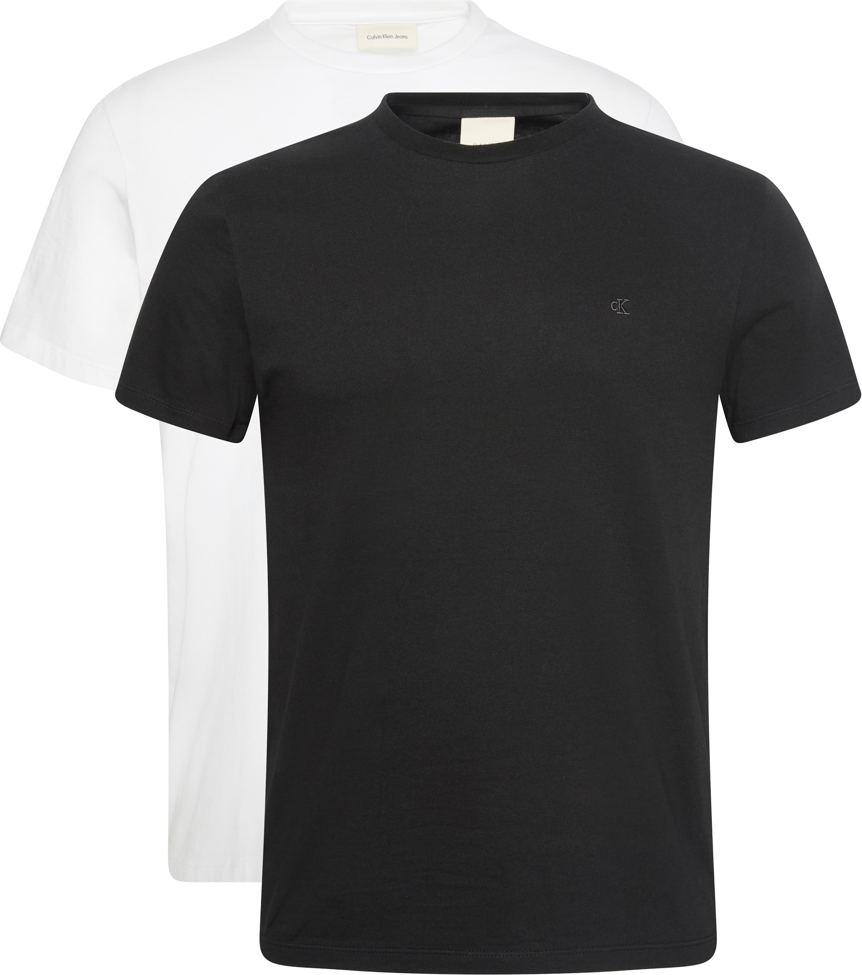 Calvin Klein T-Shirt »2 Pack SS STRETCH COTTON SLIM TEE« Packung, 2 Stk. Rundhalsausschnitt, slim fit
