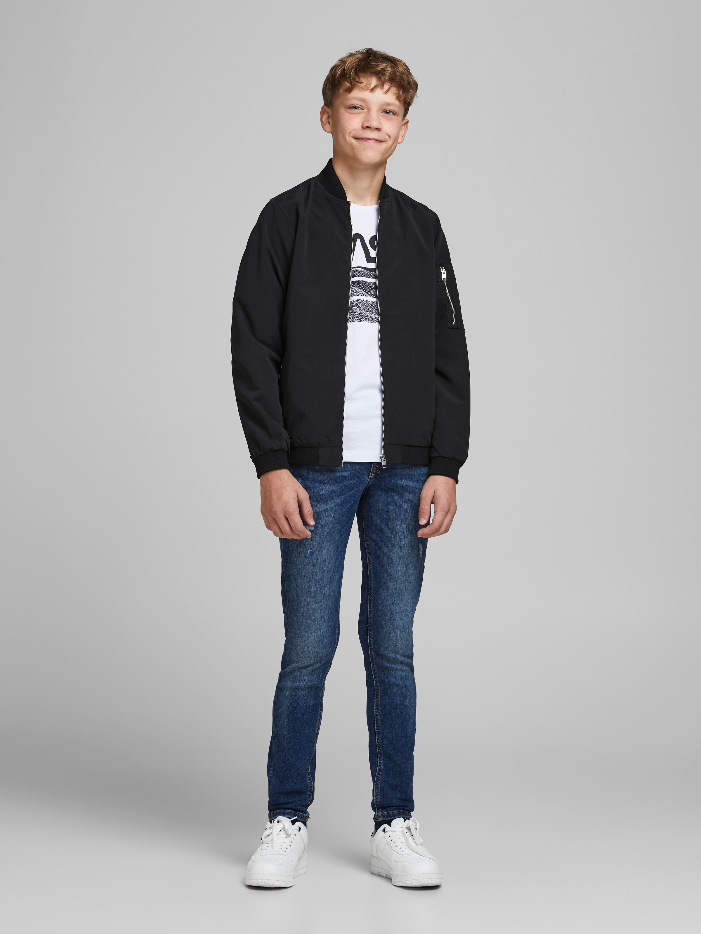 Jack & Jones Junior Bomberjacke »JJERUSH schützt vor Wind, pflegeleicht, leicht«, unifarben, modisch, regular fit, Kapuze