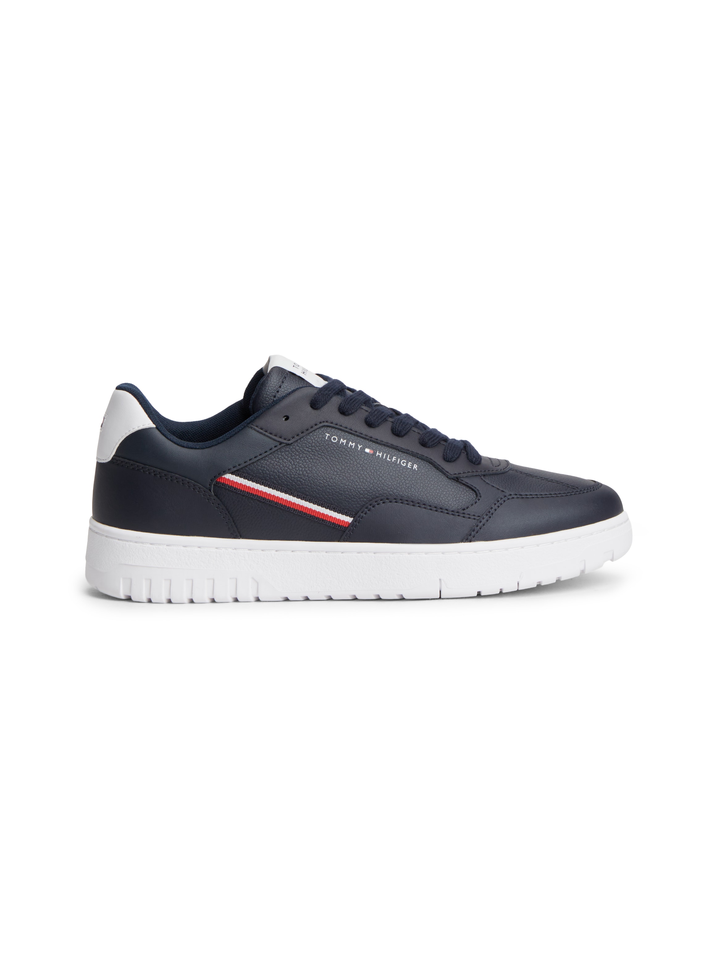 Tommy Hilfiger Sneaker »TH BASKET CORPORATE STRIPES«  Schnürer, Halbschuh mit Textil-Streifen, in Tommy Farben