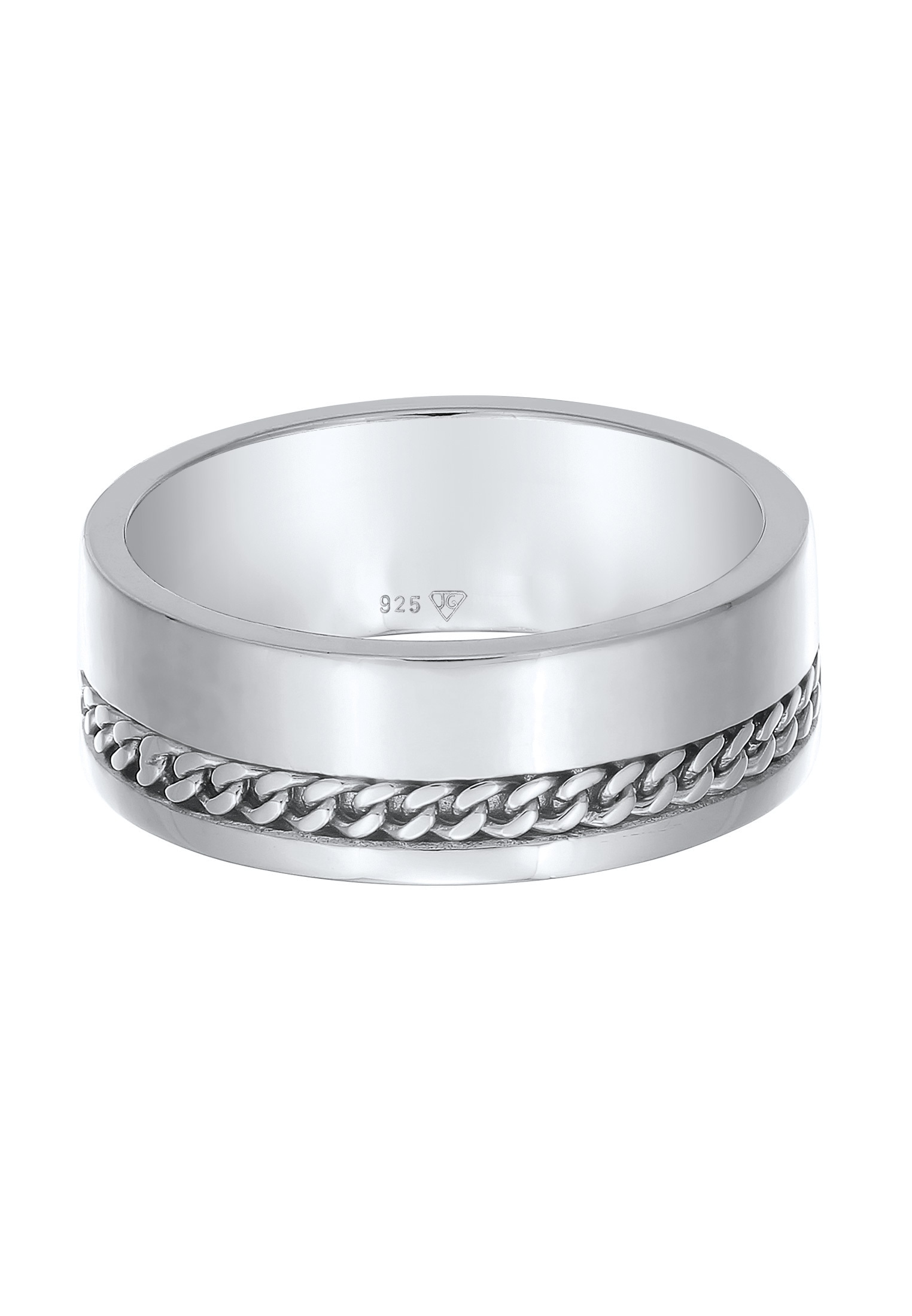 Kuzzoi Silberring »Ring Herren Bandring Chunky Chain 925 Silber«
