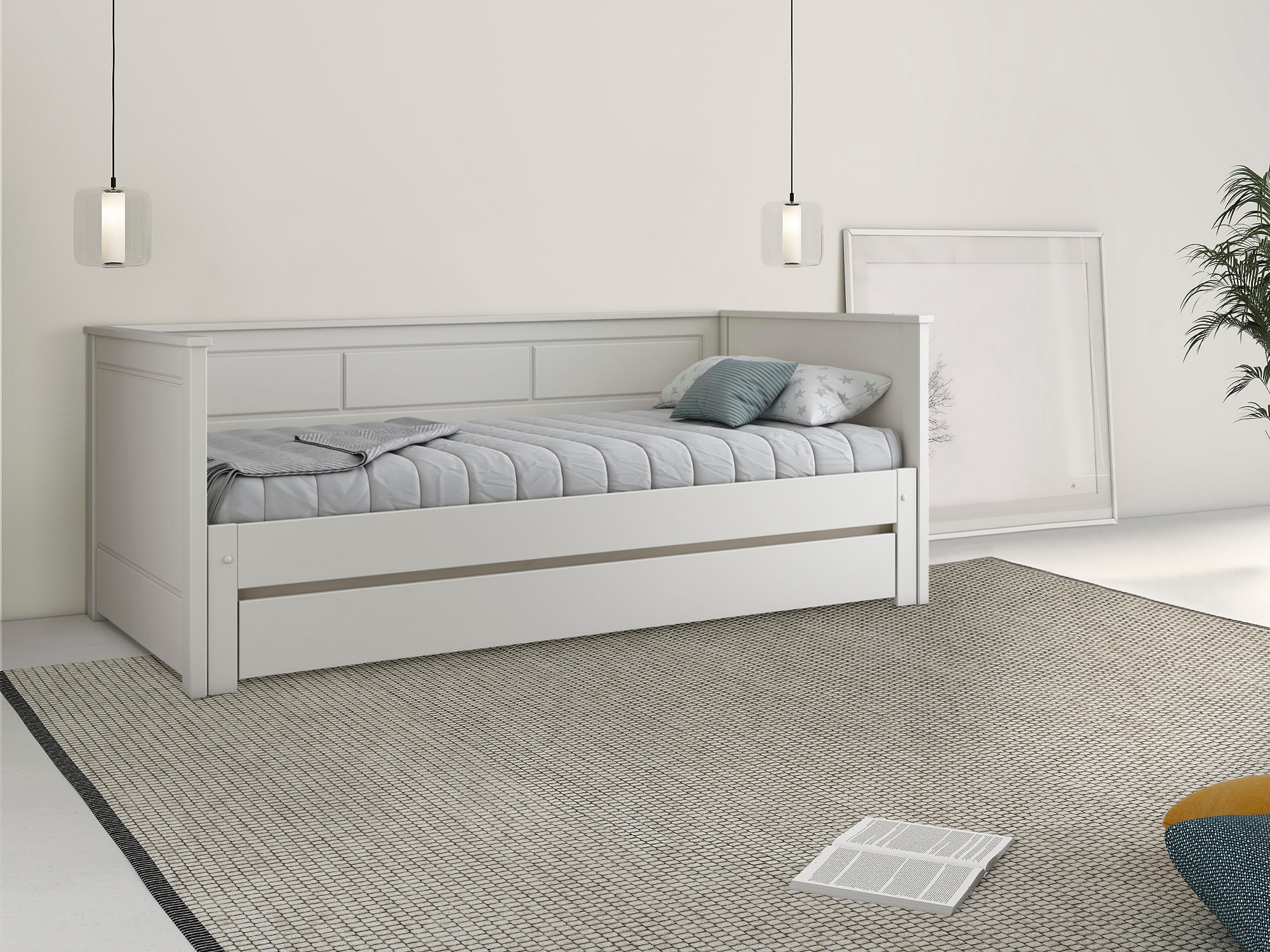 Lüttenhütt Funktionsbett »" ERIK " BESTSELLER! Zertifiziertes Massivholz«, Daybed, zweiter Schlafplatz ausziehbar, Schublade optional