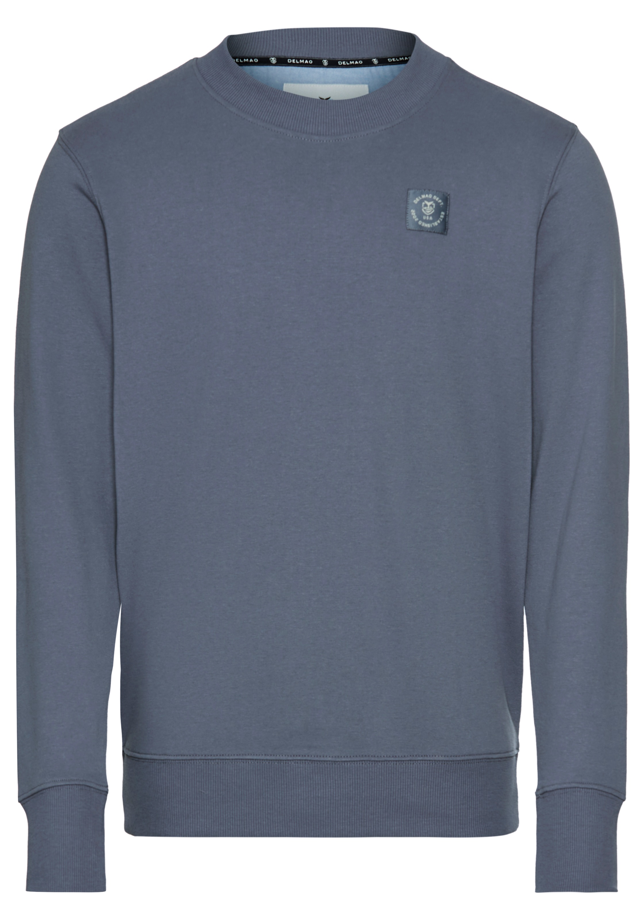 DELMAO Sweatshirt, Langarm, Regular Fit, unifarben, Basic-Stil