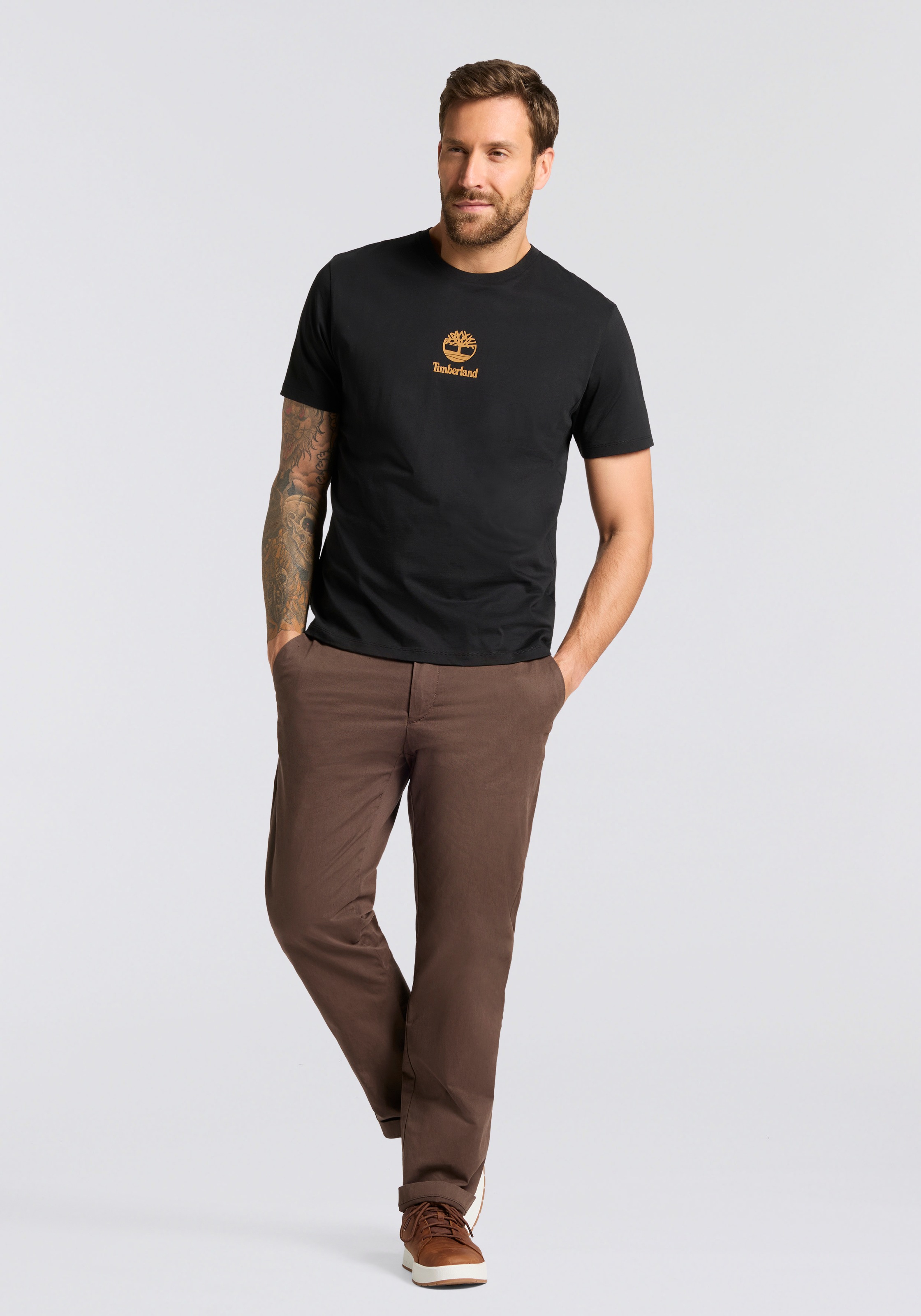 Timberland T-Shirt »Print Stack Logo Short Sleeve Tee« sportlicher Schnitt, Kurzarm, für Sportmode und Casualmode