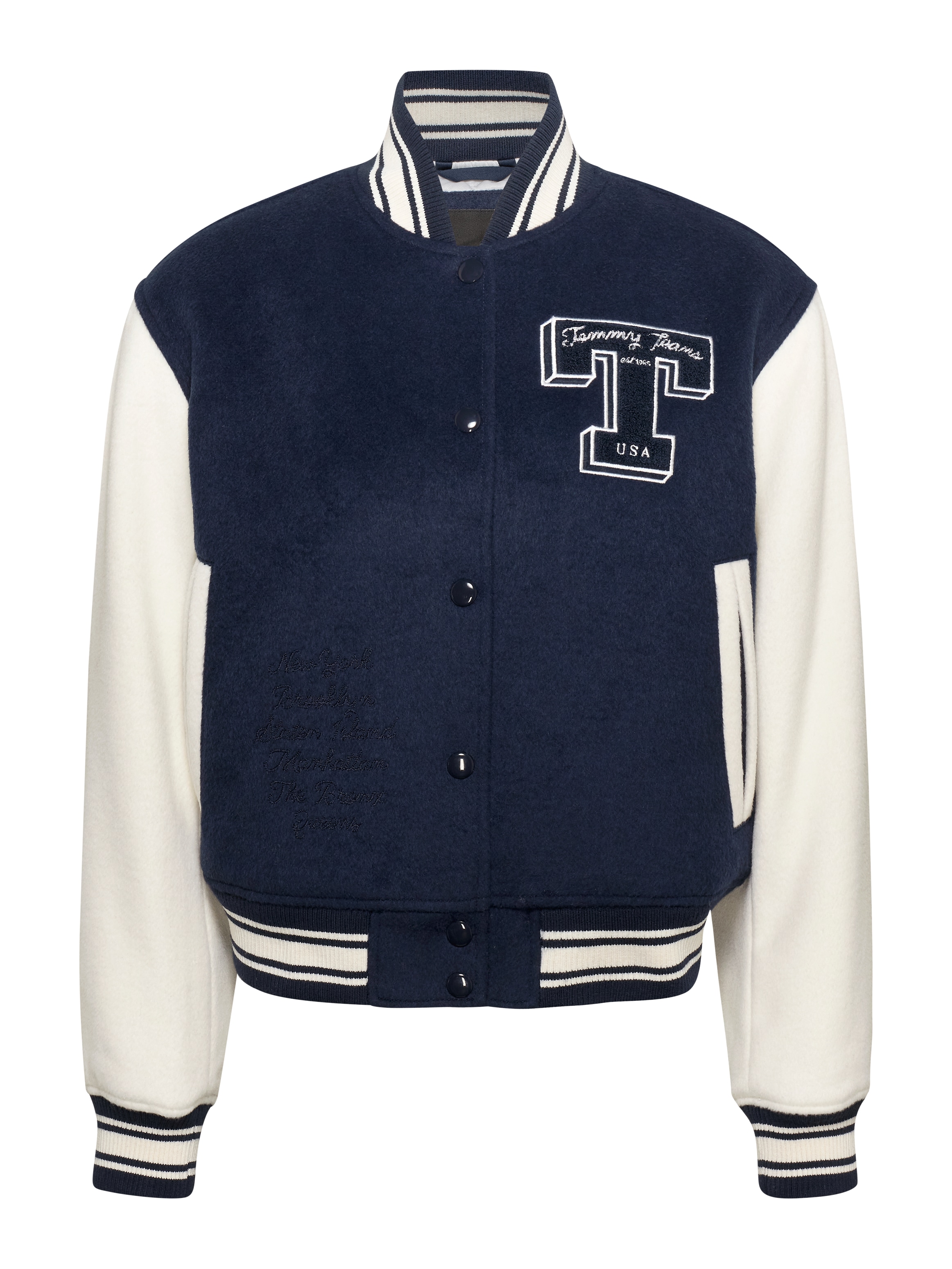 Tommy Jeans Bomberjacke, mit Streifen-Detail, aufgesticktem Logo