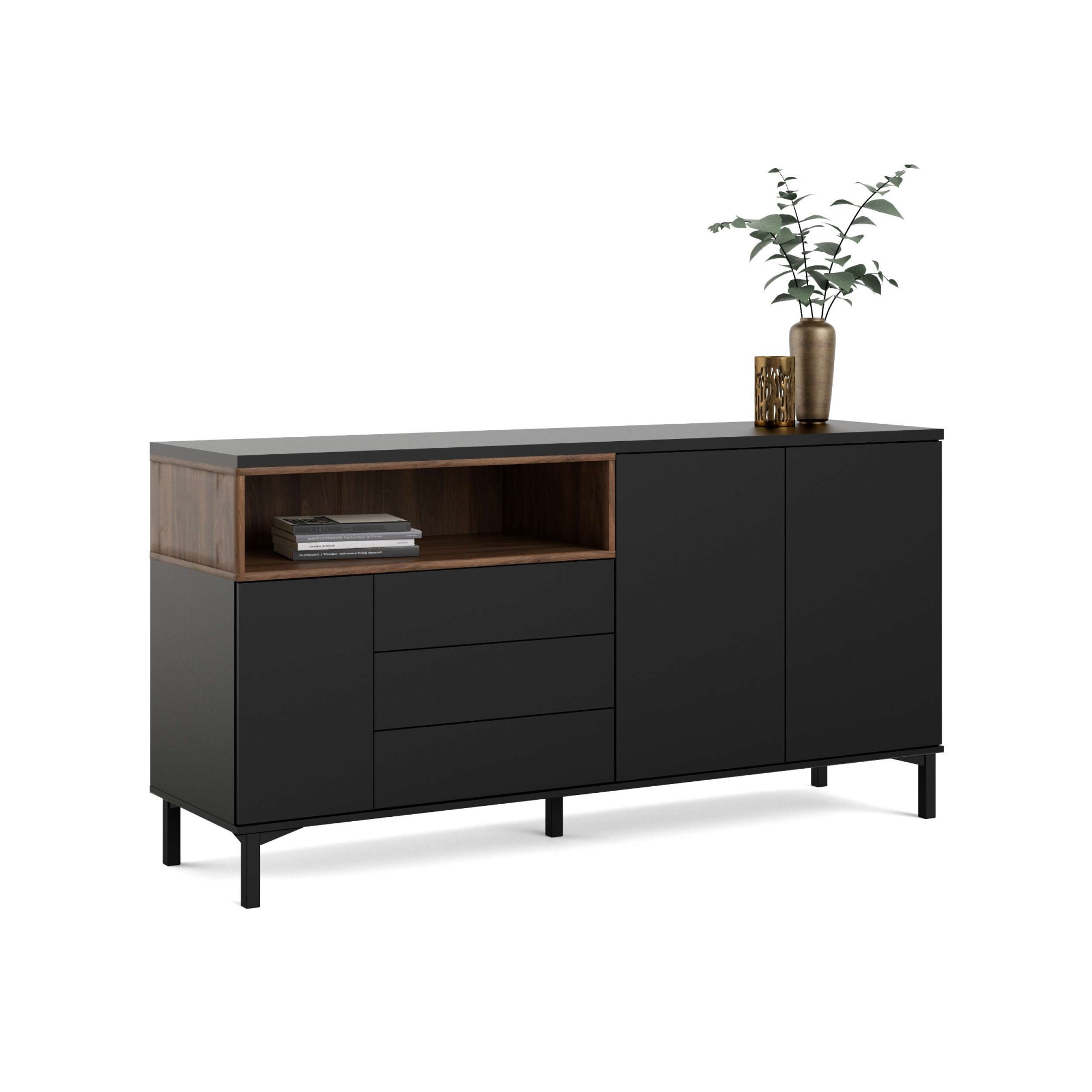 INOSIGN Sideboard »Roommers, Anrichte, Kommode, Stauraum, modern, praktisch«, 3 Schubladen, 2 Schränke, 1 offenes Fach, B: 176 cm, H: 90 cm
