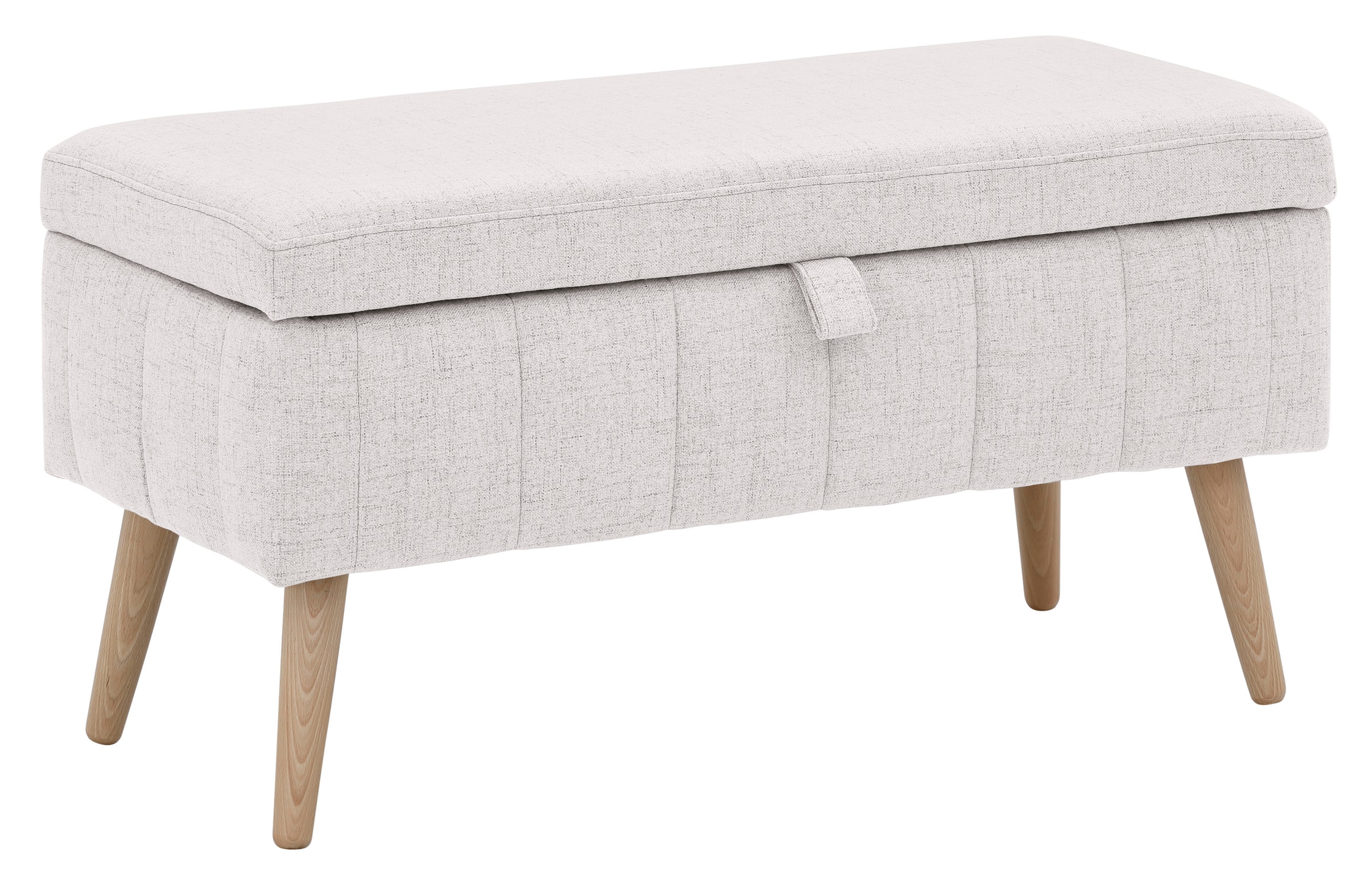 OTTO home Truhenbank »AMIRA Sitzbank mit Stauraum, Maße B/T/H: 81/36/43 cm« mit Staufach, in 3 Bezugsqualitäten mit feiner Steppung