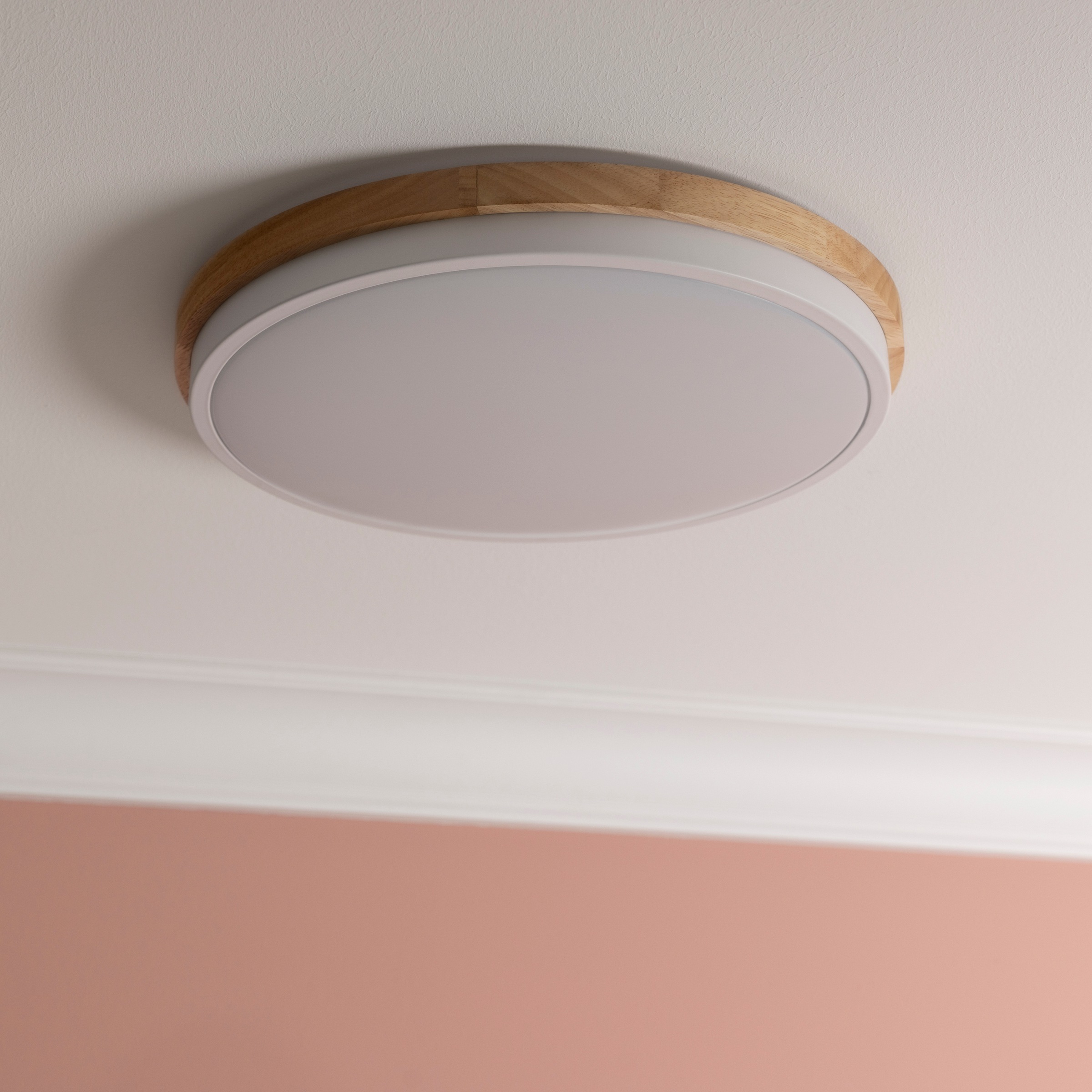 Brilliant LED Deckenleuchte »Baarlo«, Ø 35 cm, 2400 lm, 3000 K, 3-Stufen dimmbar, Holz/Metall