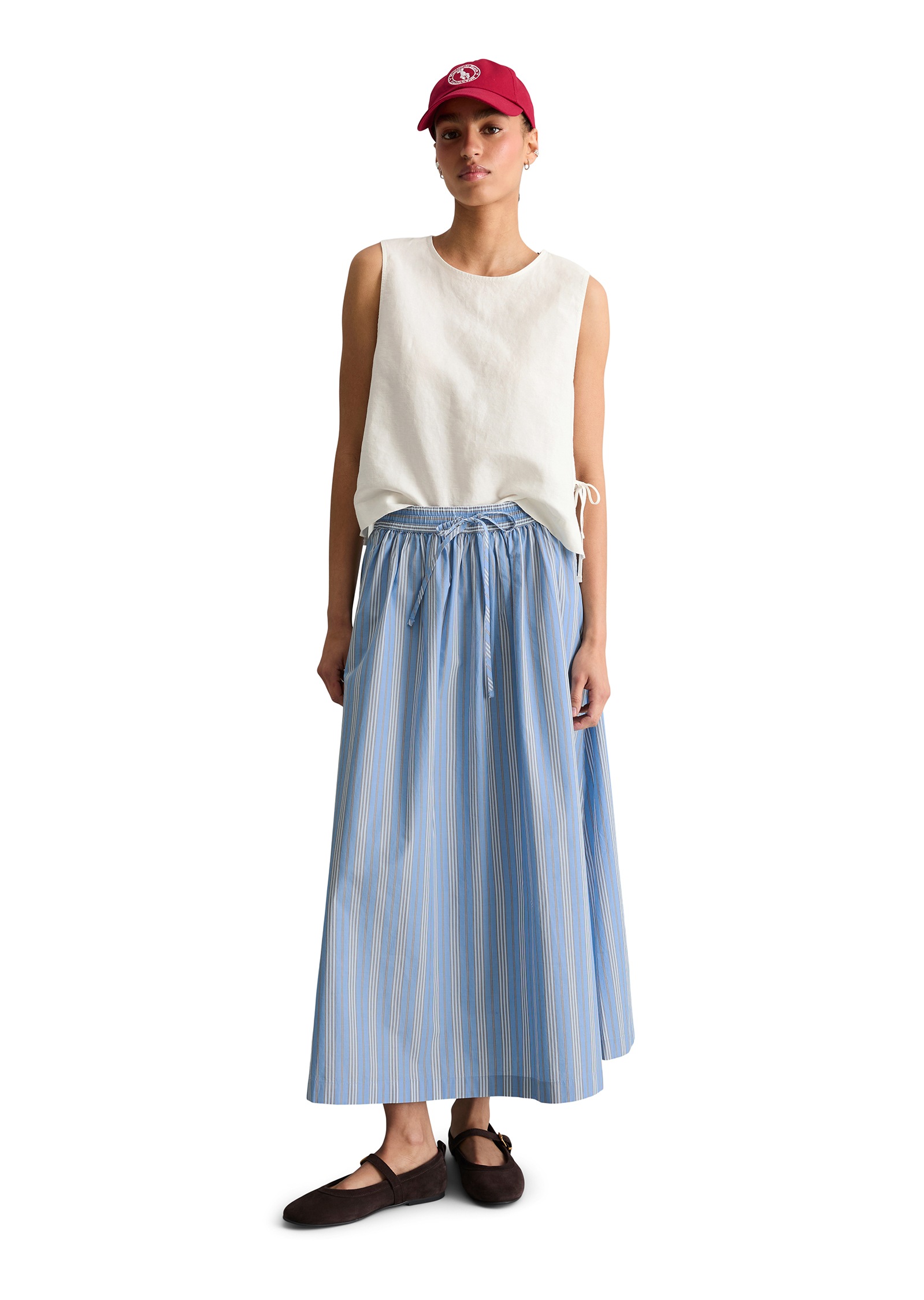 Marc O'Polo DENIM A-Linien-Rock Ausgestellter Rock aus Papertouch-Popeline