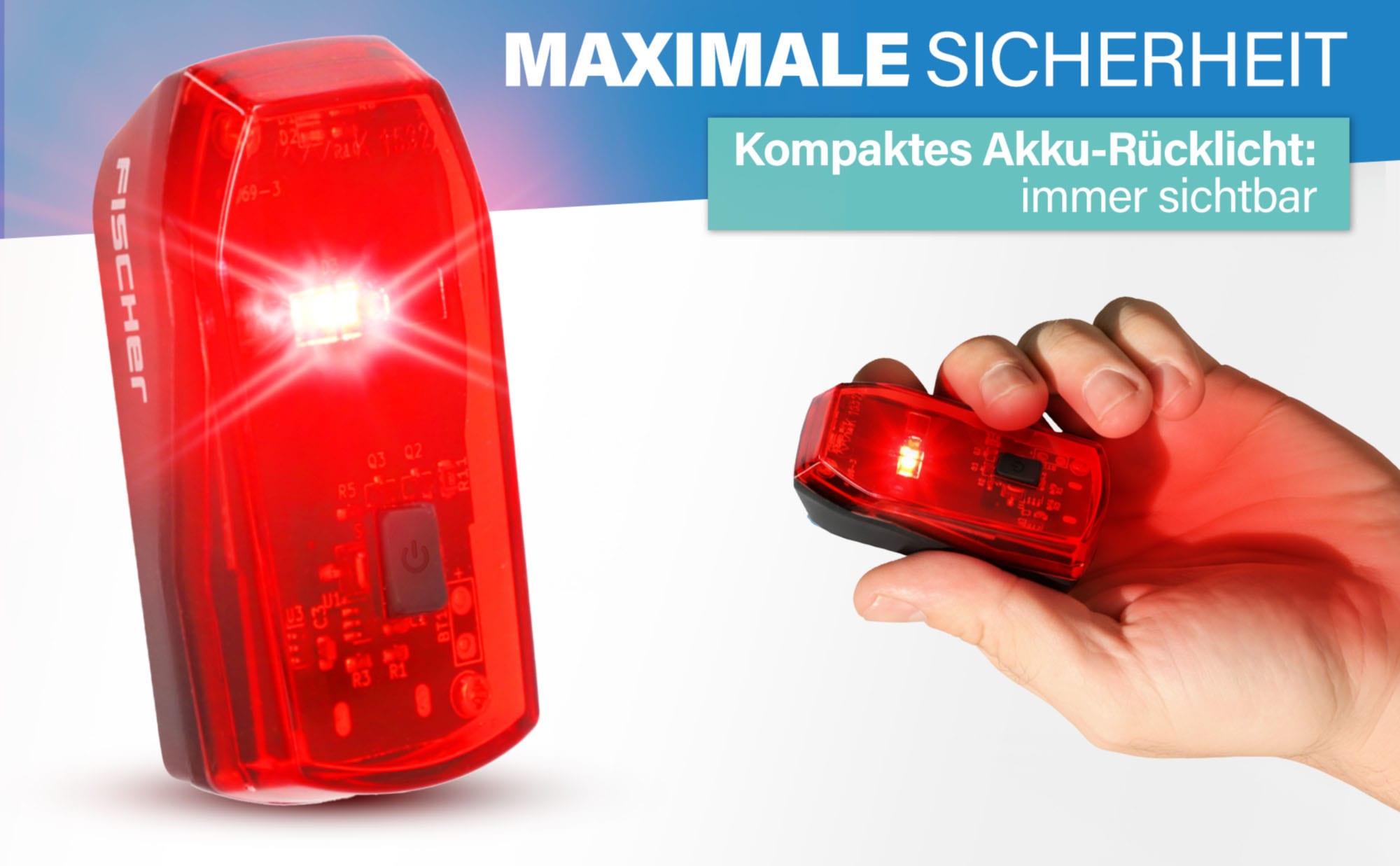 FISCHER Fahrrad Fahrrad-Rücklicht »Akku-Rücklicht “Basic”«