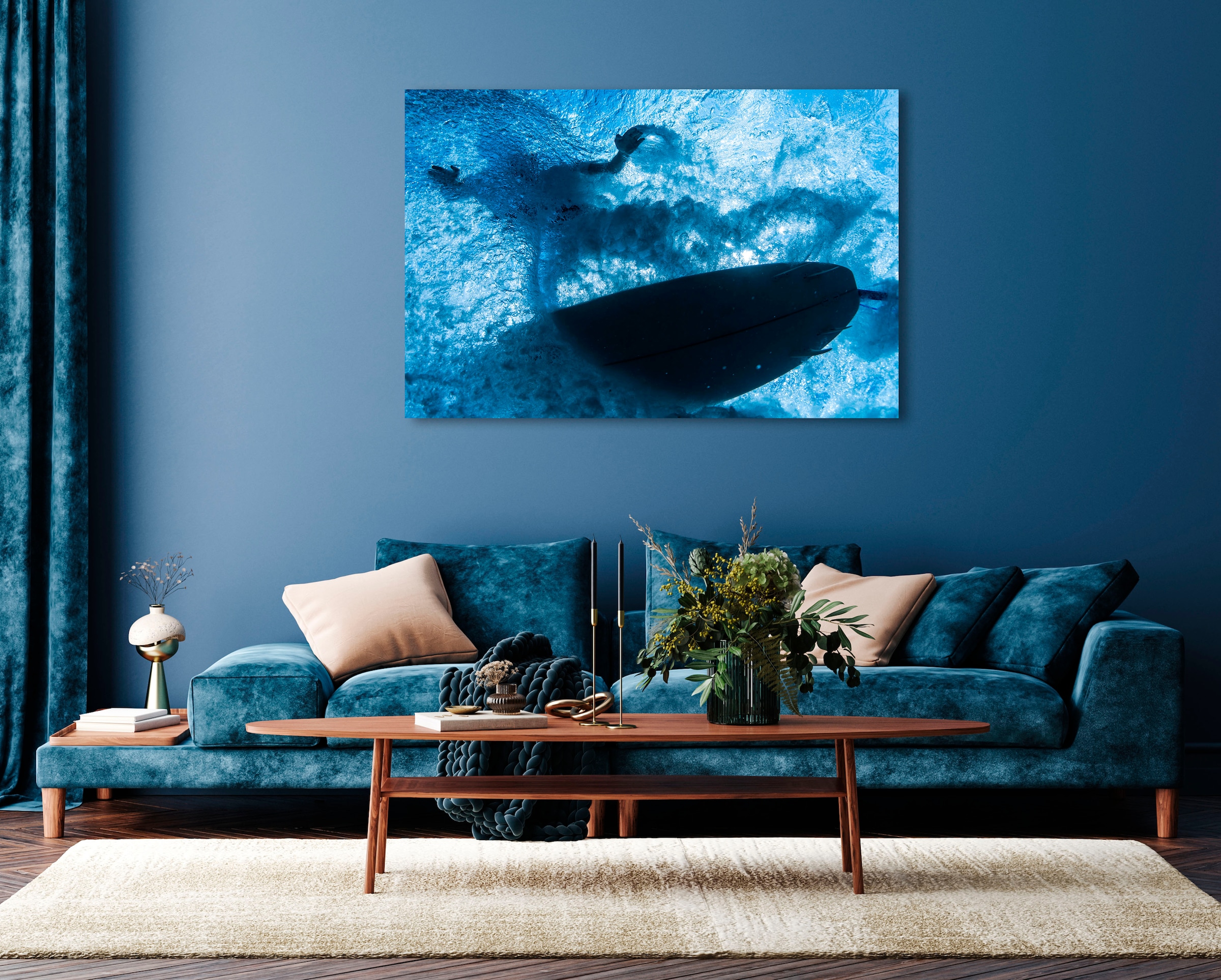 Queence Acrylglasbild »Erin« Foto Meer Meer Bilder Spanien Sport Strand 1 Stk. tlg. Fine Art-Print in Galeriequalität in gelb, Größe B/H/T: 90 cm x...