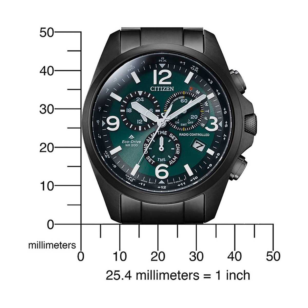 Citizen Funkchronograph »Promaster Land«, Armbanduhr, Herrenuhr, Solar, Datum, Stoppfunktion, Saphirglas