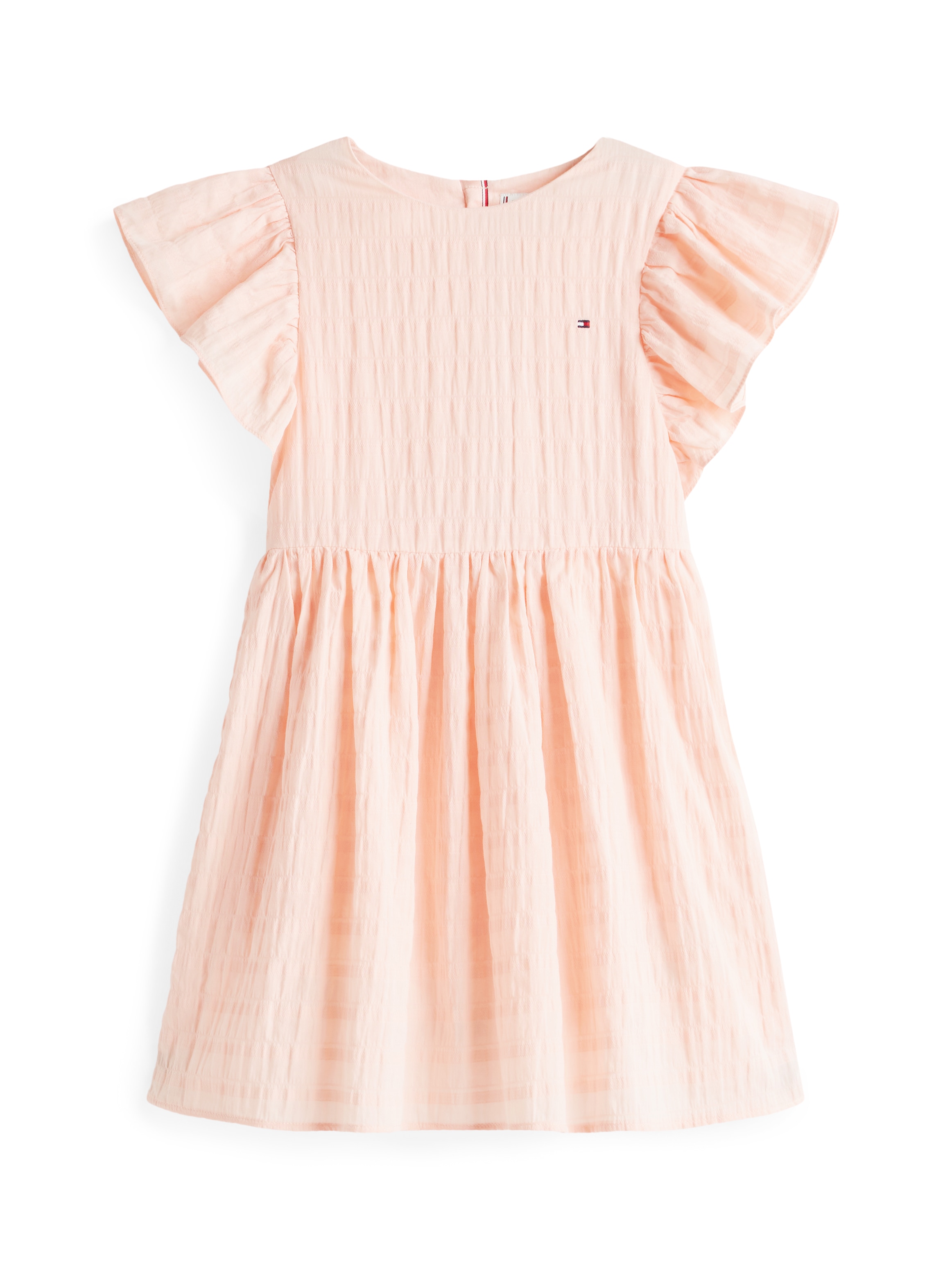 Tommy Hilfiger Sommerkleid »TEXTURED COTTON DRESS SS«, mit Flügelärmeln, mit Struktur