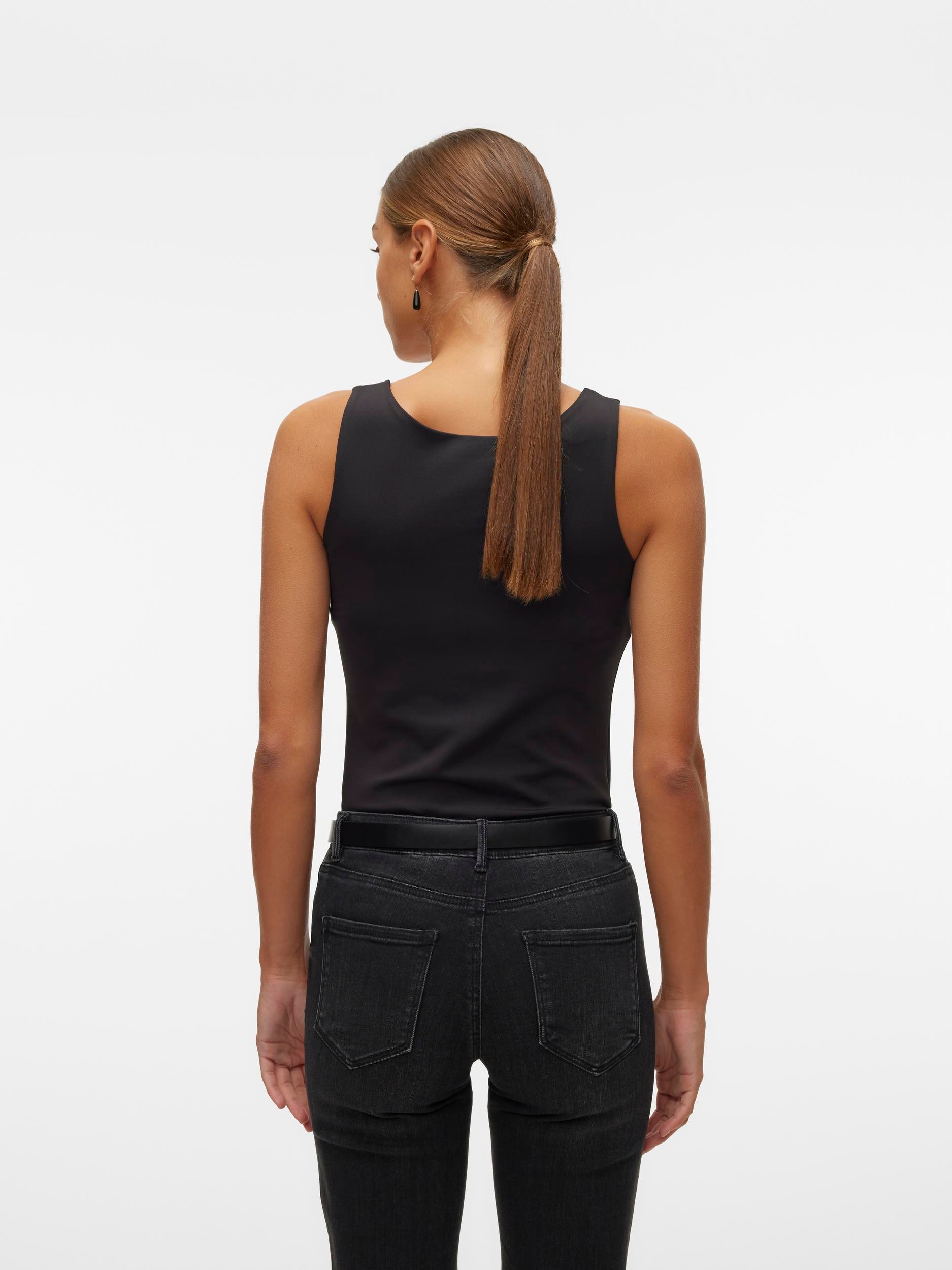 Vero Moda Shirttop »VMMILLION SL SQUARE TOP 2-WAY JRS NOOS« Materialmix, regular fit