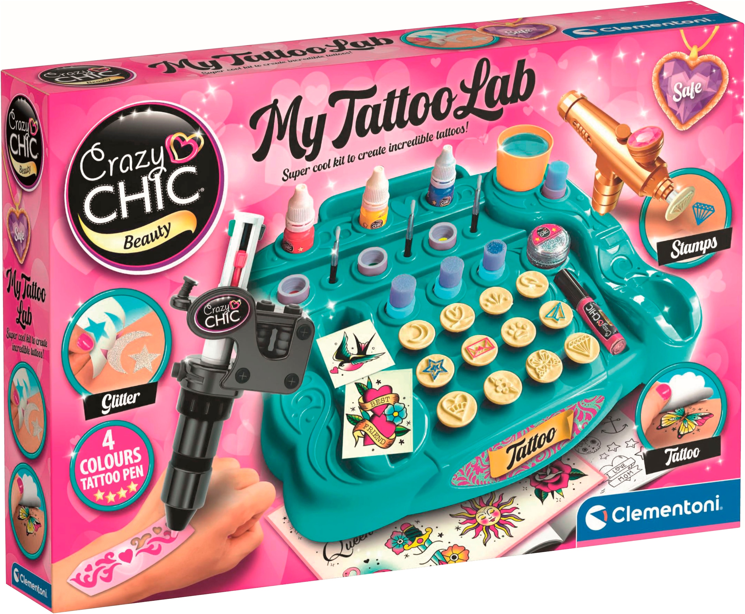 Clementoni Kreativset »Crazy Chick, Tattoo-Studio«