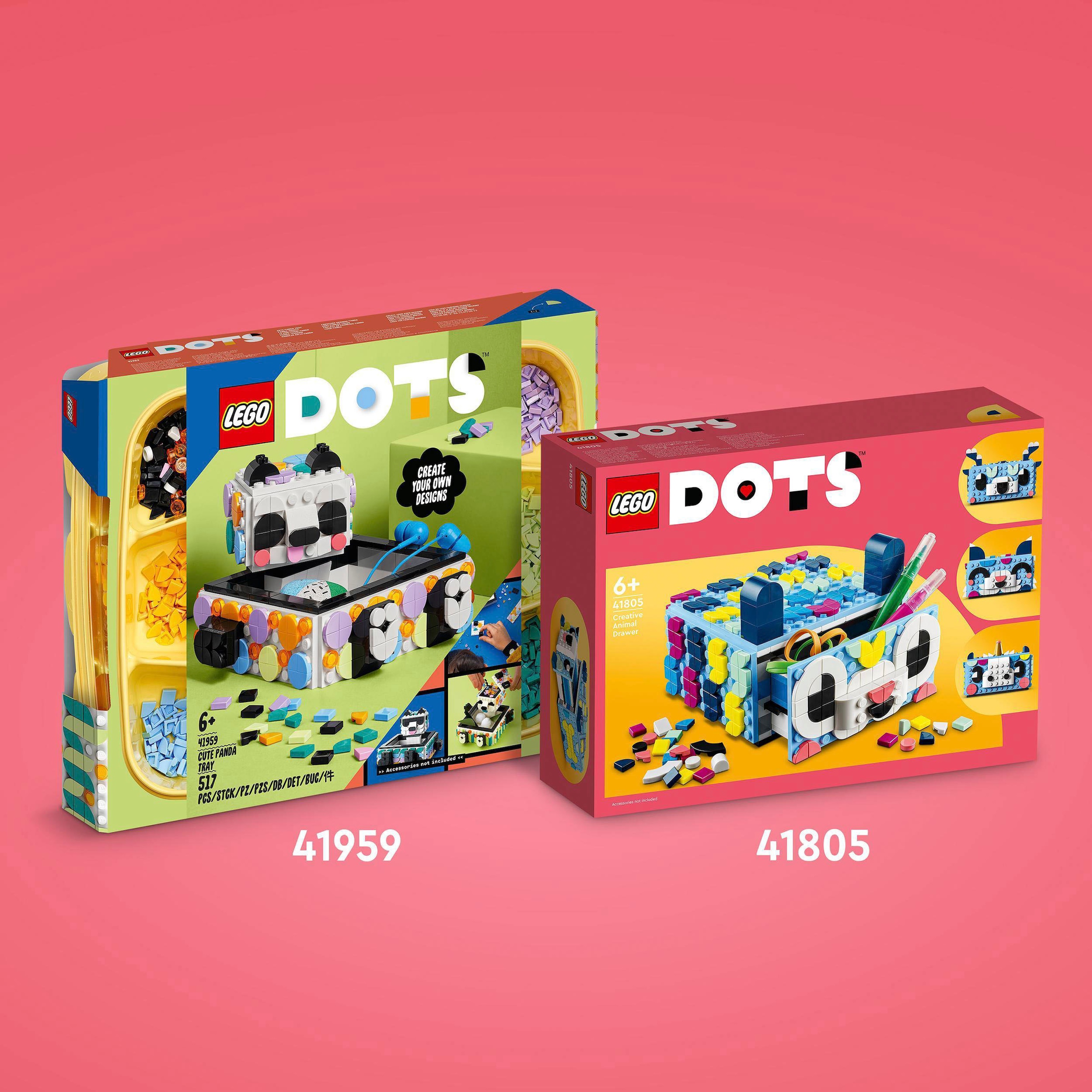 LEGO® Konstruktionsspielsteine »Tier-Kreativbox mit Schubfach (41805), LEGO® DOTS«, (643 St.), Made in Europe
