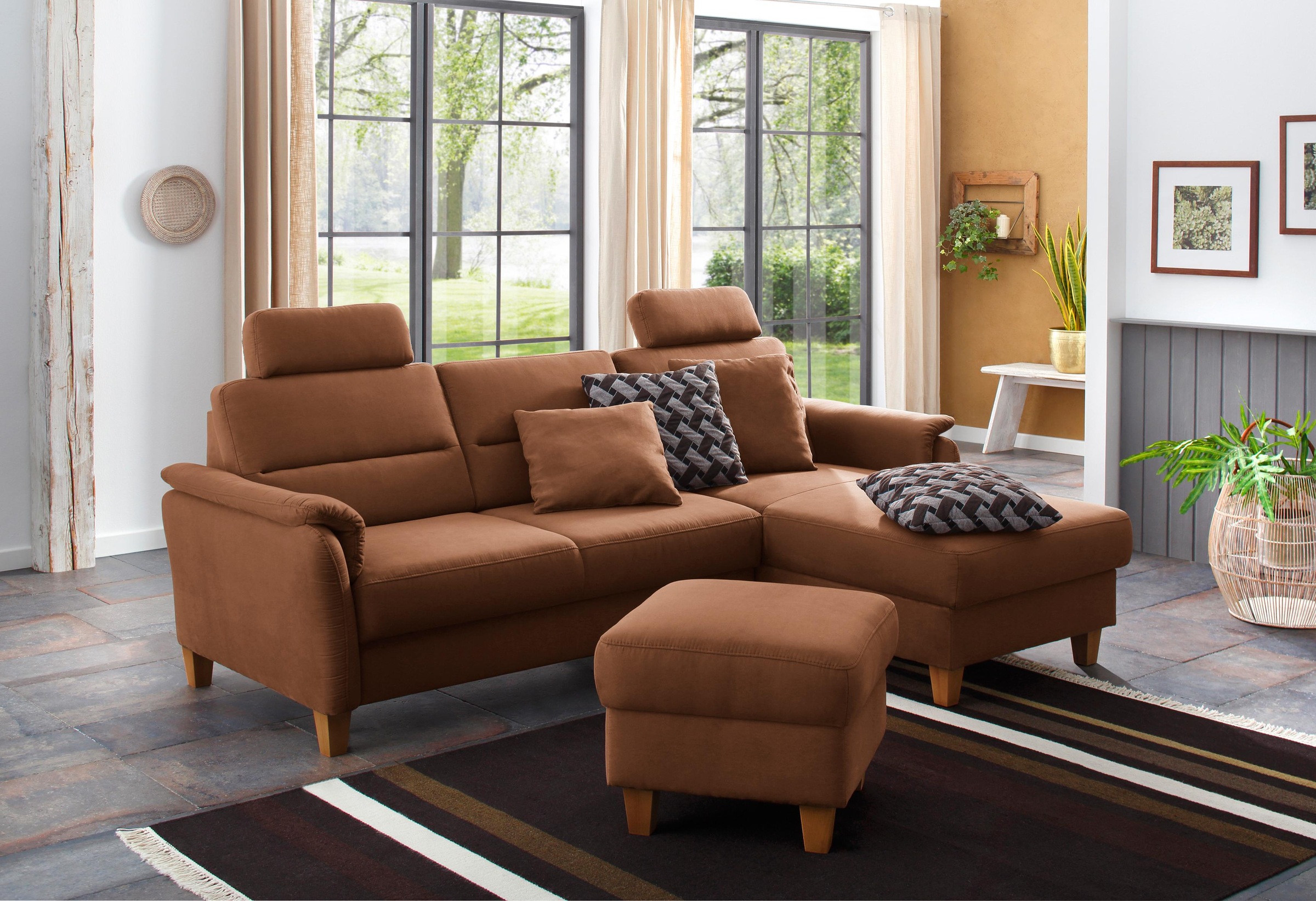 Home affaire Ecksofa »Palmera L-Form, B: 244 cm«, optional Bettfunktion & Bettkasten, Federkern