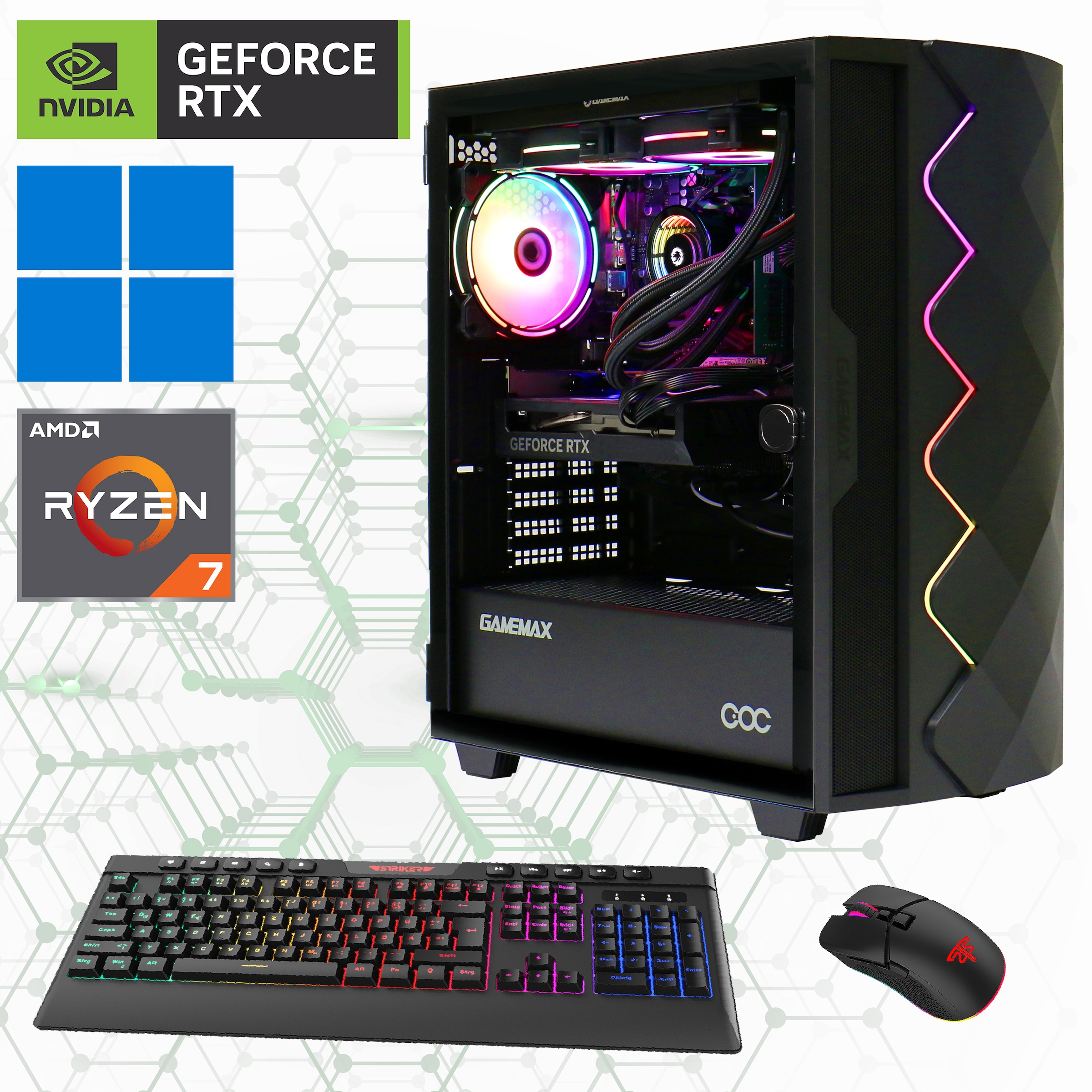 Gaming-PC, DDR5-RAM, PCIe SSD Gen4, Windows 11