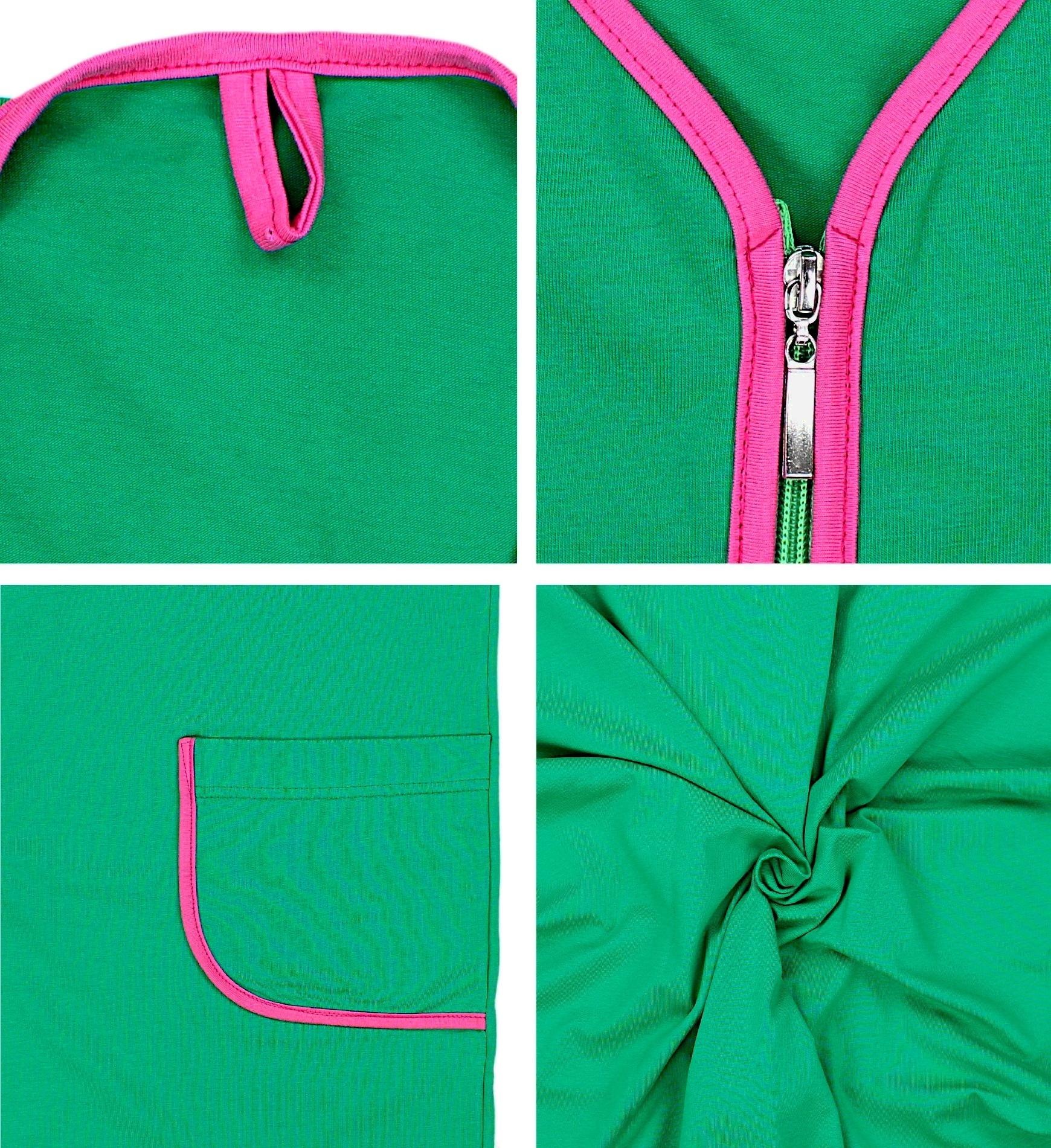 AQUARTI Damenbademantel »Bademantel Aquarti Damen Bademantel mit Reißverschluss 3/4 Ärmel«