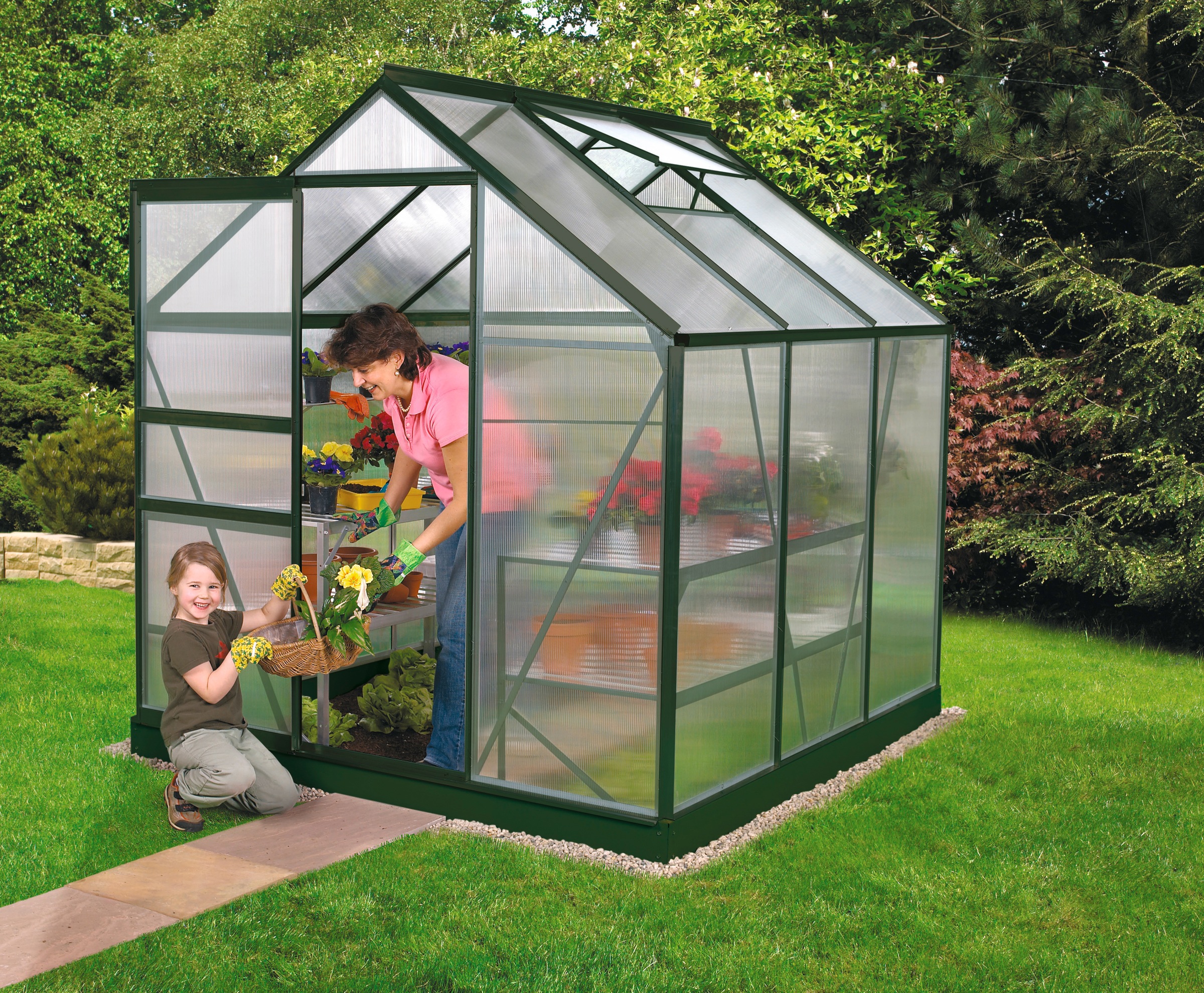 Vitavia Gewächshaus »Venus 3800« in grün, Größe B/H/T: 192 cm x 192 cm