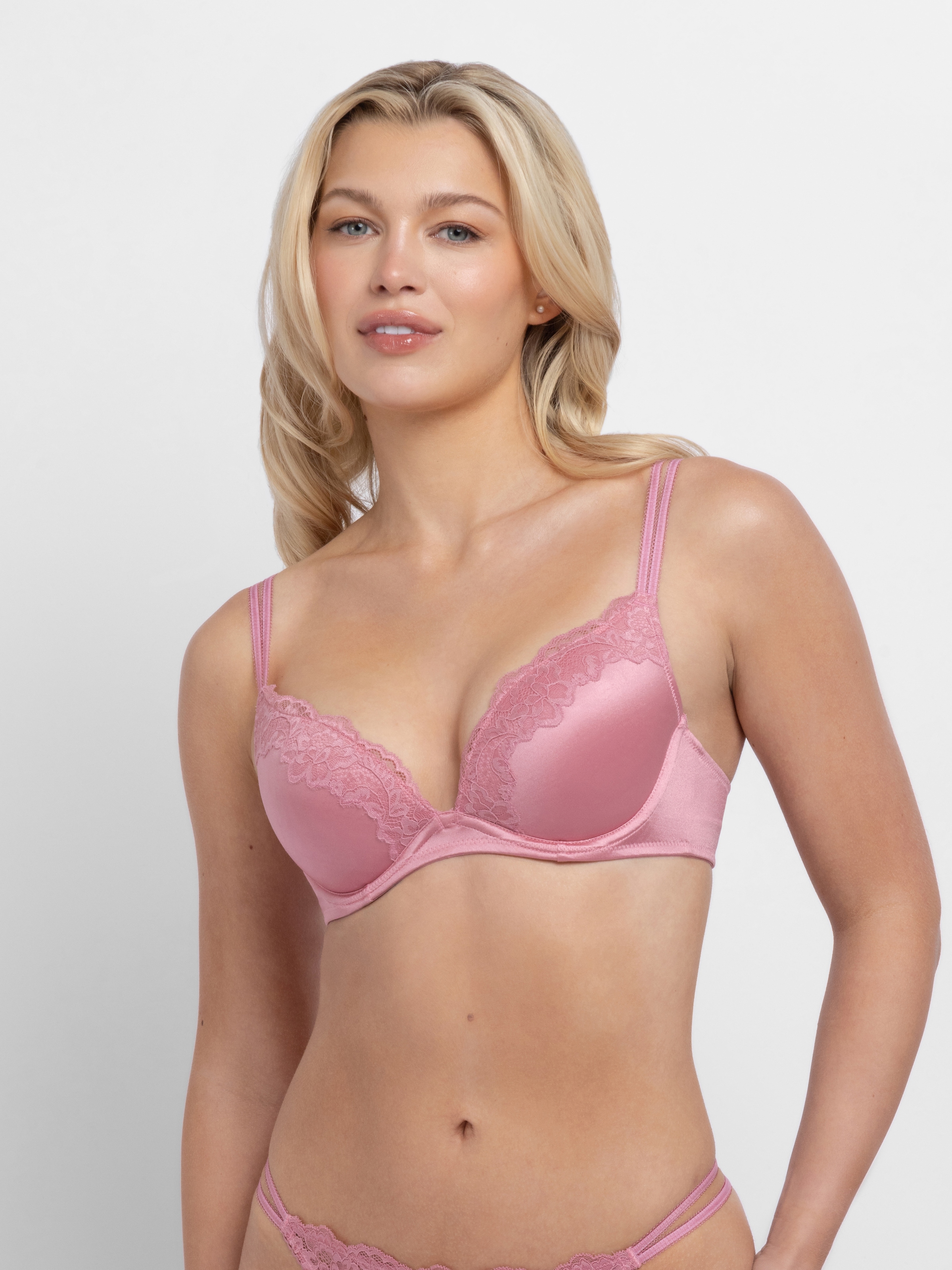 Dorina Push-up-BH »Origins Shiny Micro« vorgeformte Cups, Spitzendetails, Doppelträger vorn