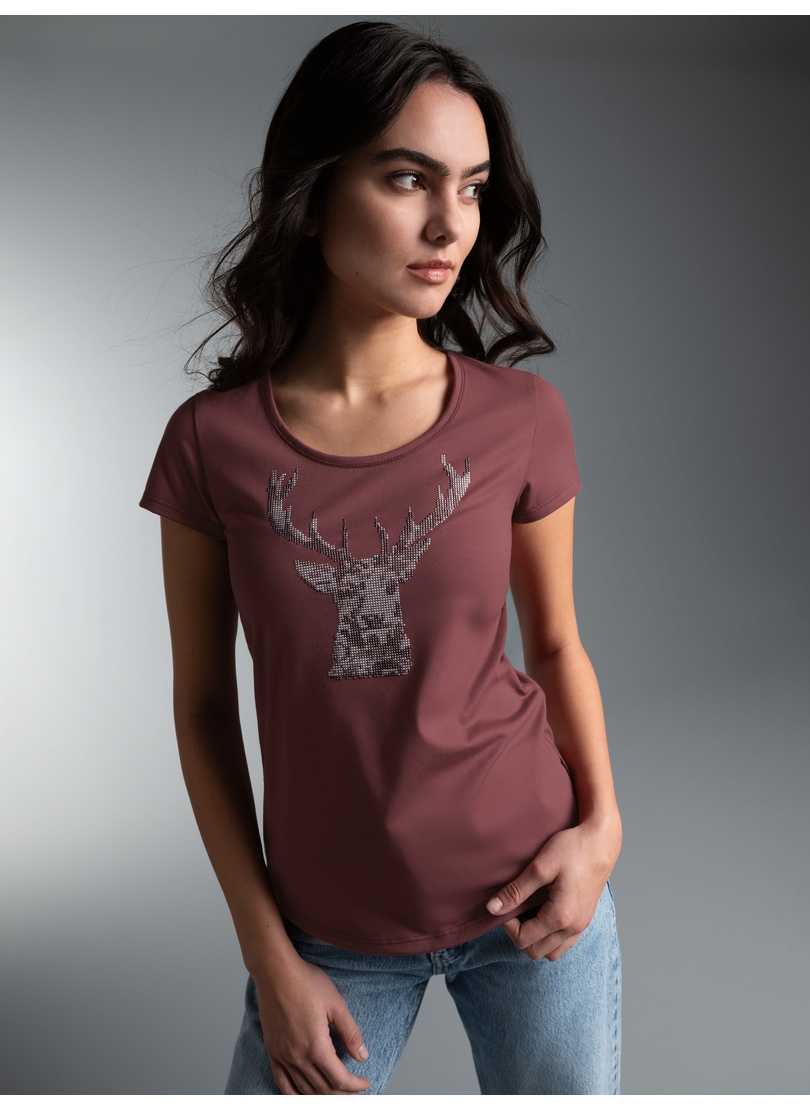 Trigema T-Shirt »TRIGEMA T-Shirt Glitzer-Hirsch« 1