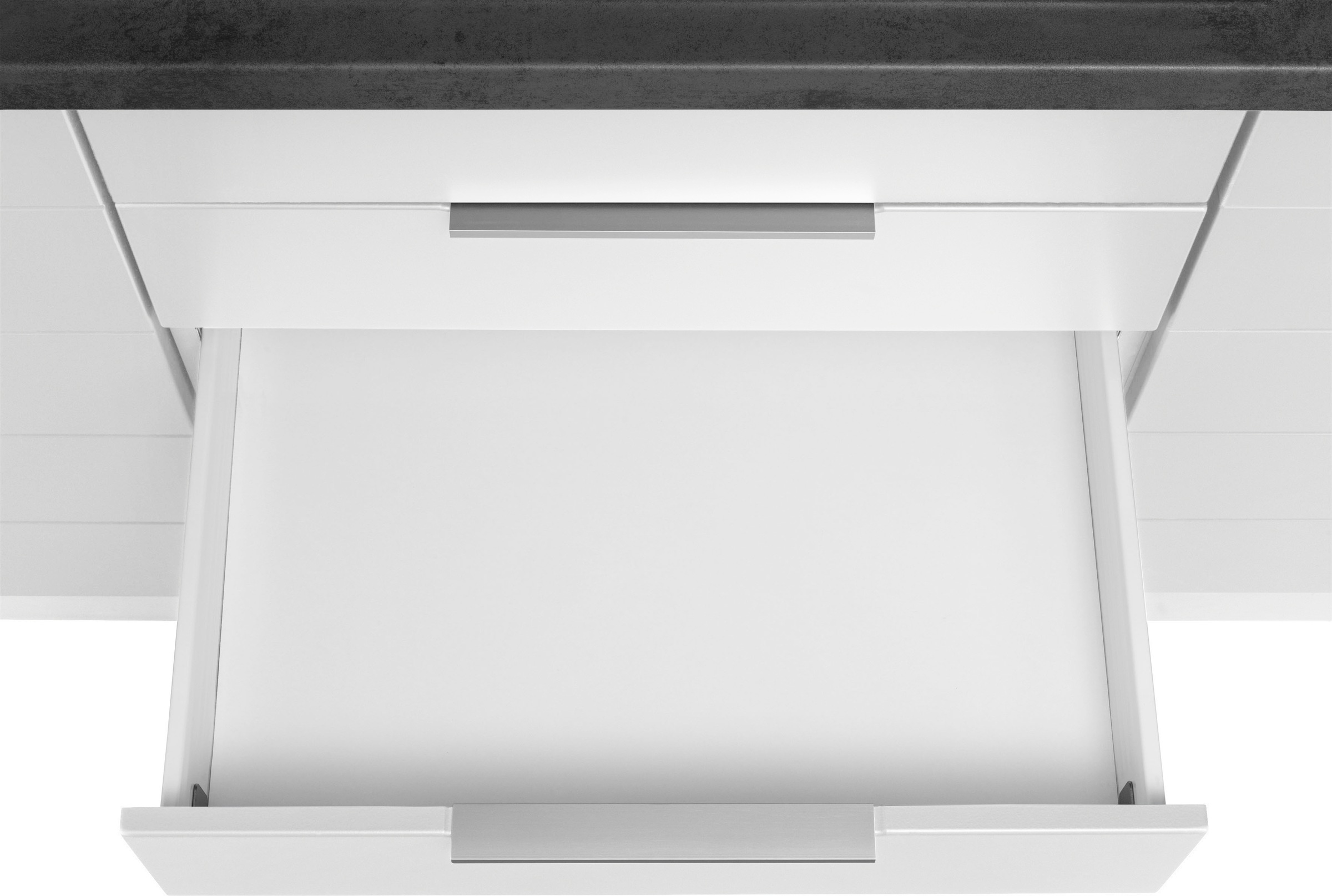 KOCHSTATION Küchenzeile »KS-Luhe« 330 cm breit, wahlweise mit oder ohne E-Geräten, gefräste MDF-Fronten