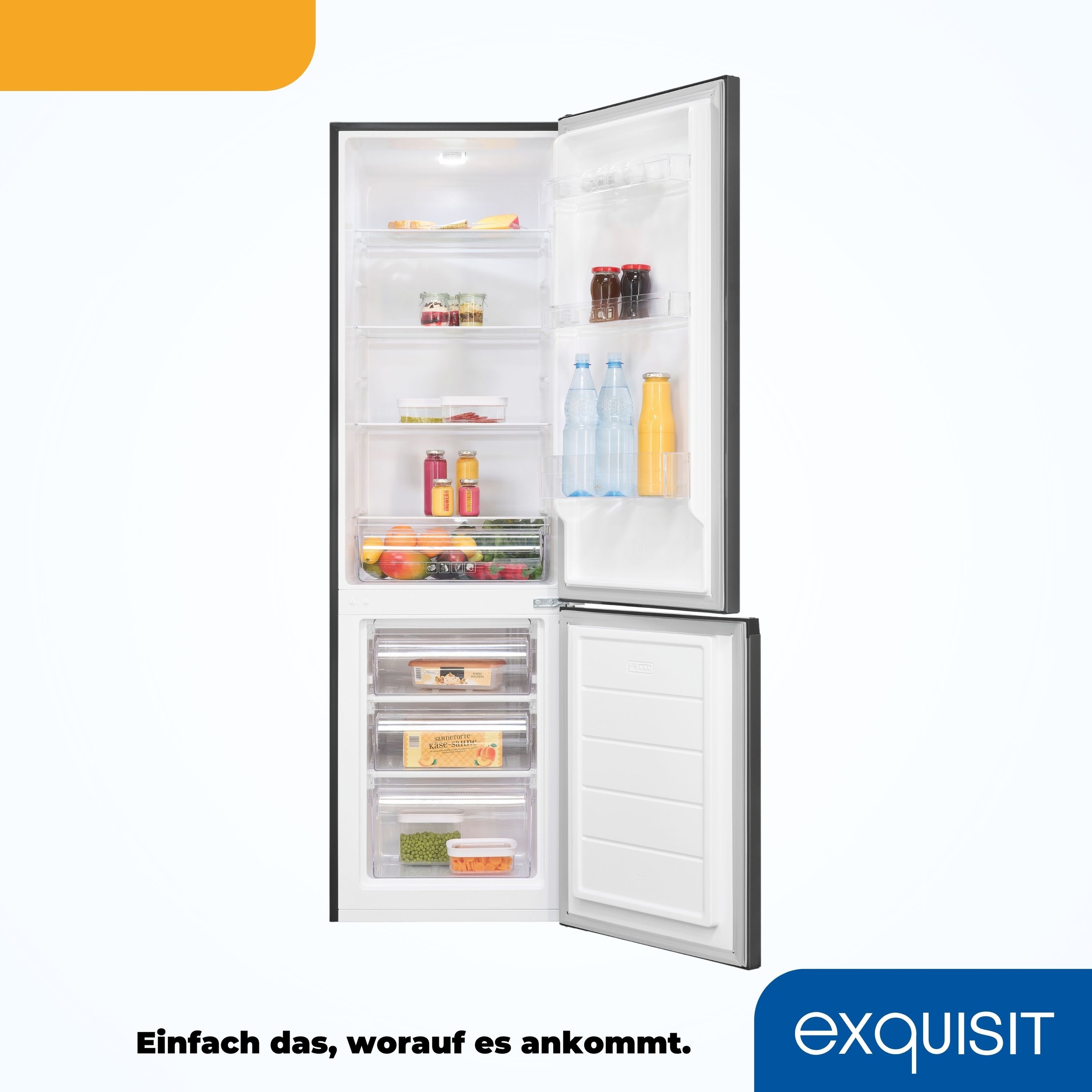 exquisit Kühl-/Gefrierkombination »KGC265-70-040D inoxlook-az«