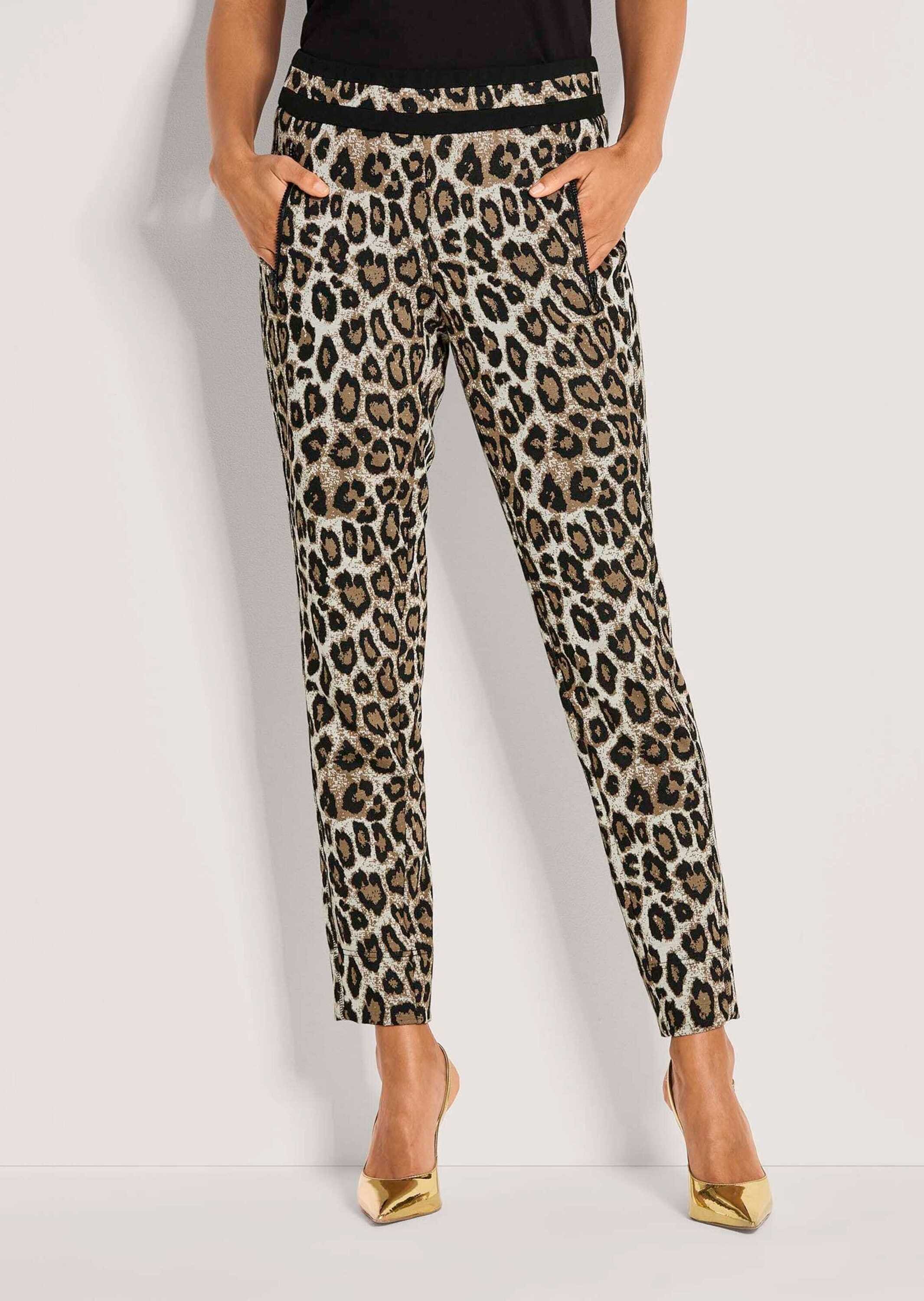 MADELEINE Jerseyhose »Schlupfhose Leo-Print Jersey-Hose mit Stretch«